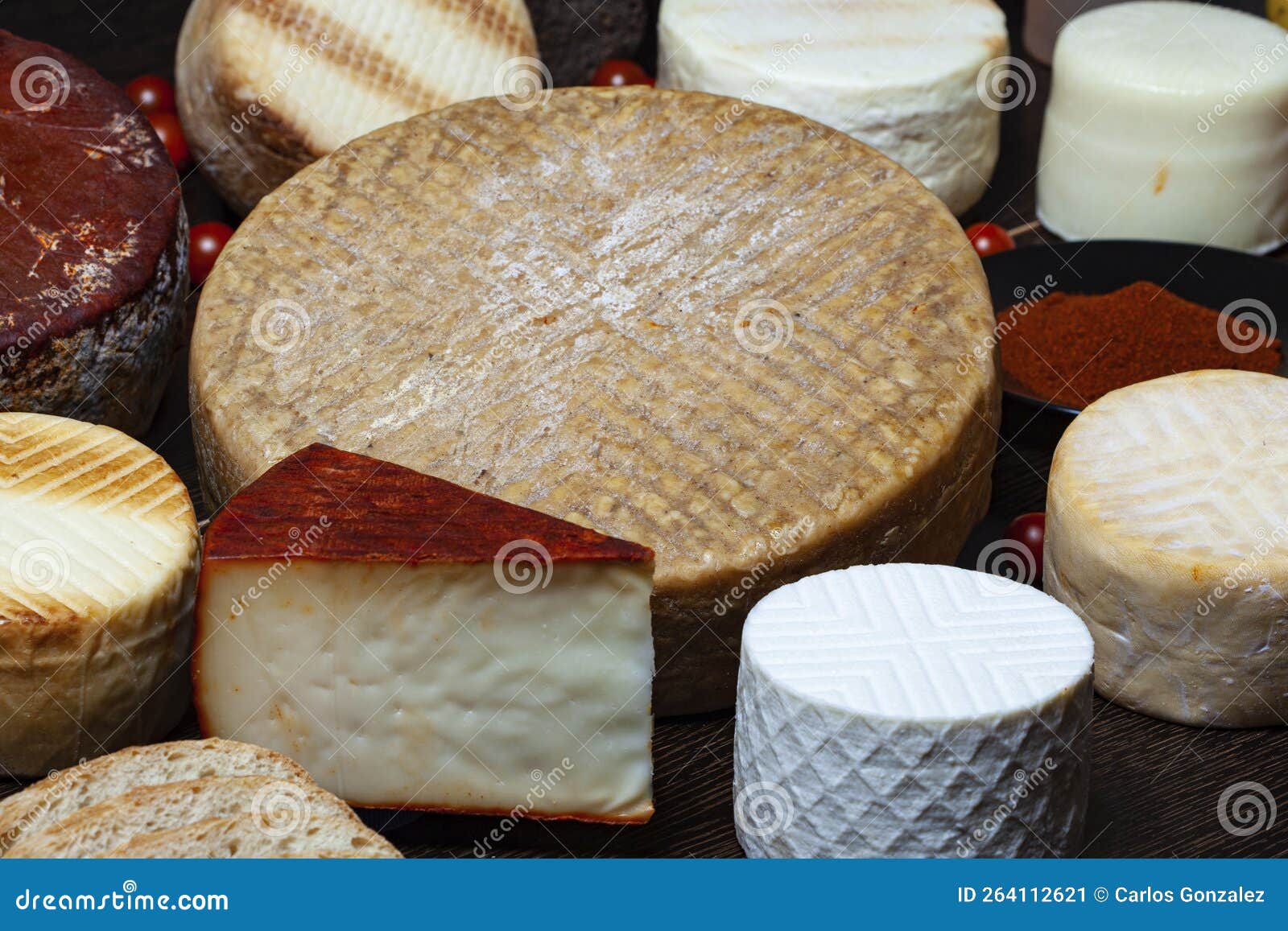 Still Life of Various Canarian Cheeses Made with Goat S Milk Stock