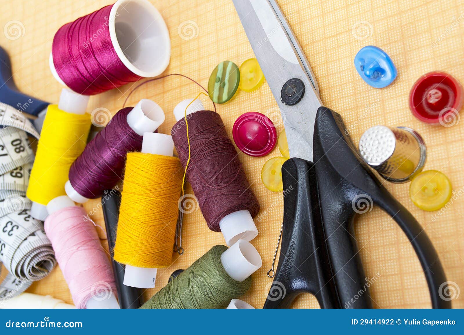 Still Life Various Sewing Accessories Stock Photo Image of tape