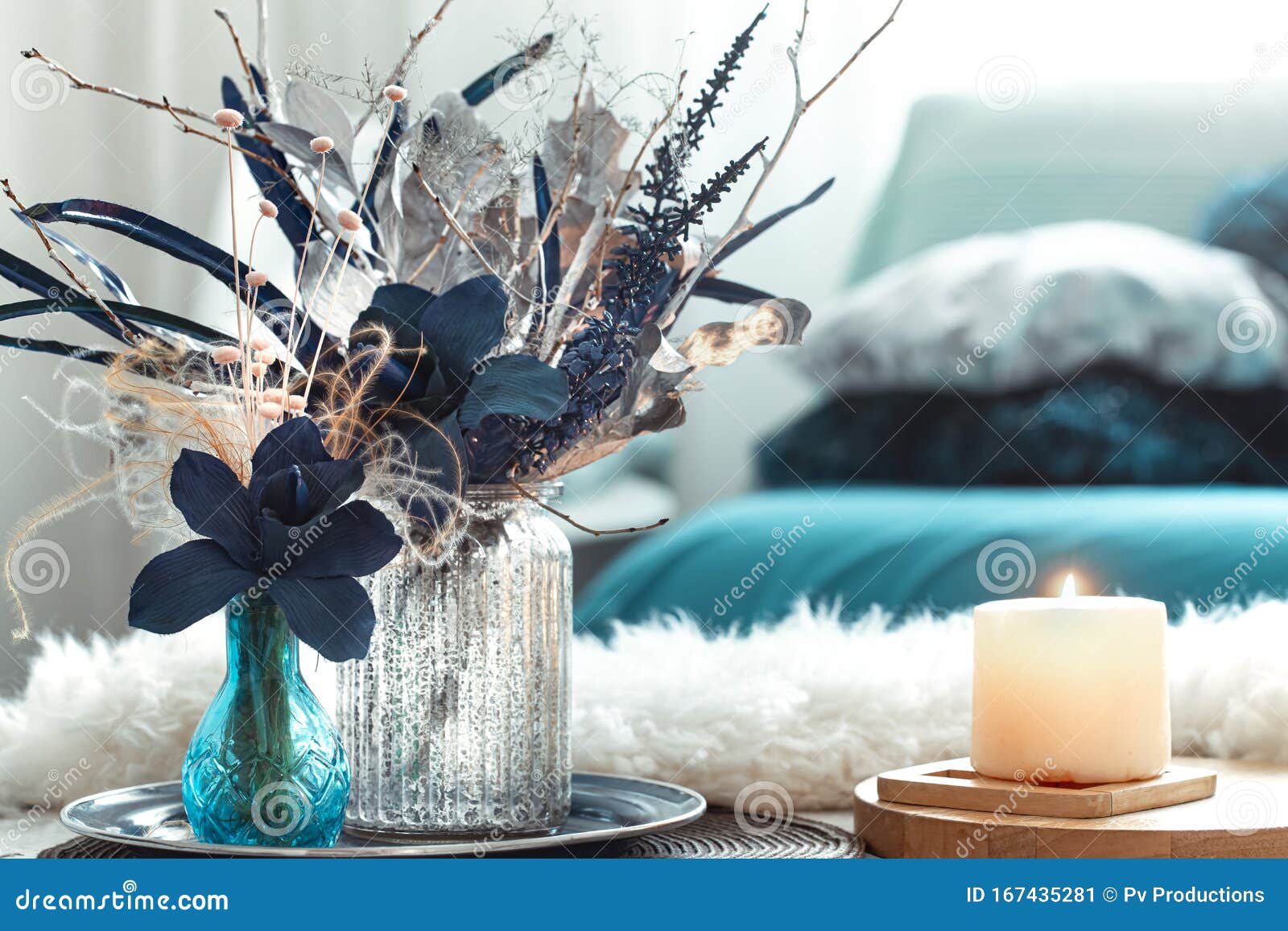 artificial flower vase living room