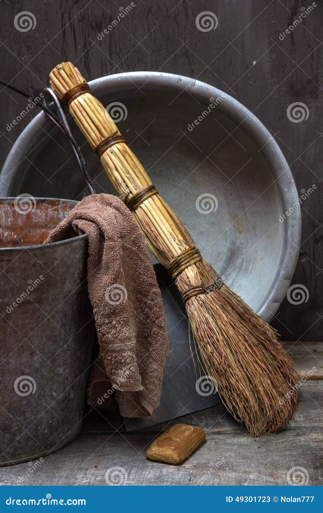Still Life with Vintage Tools for Cleaning Stock Image Image of tools, background 49301723