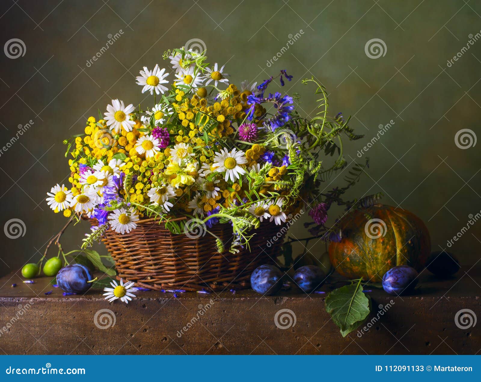 still life with wild flowers