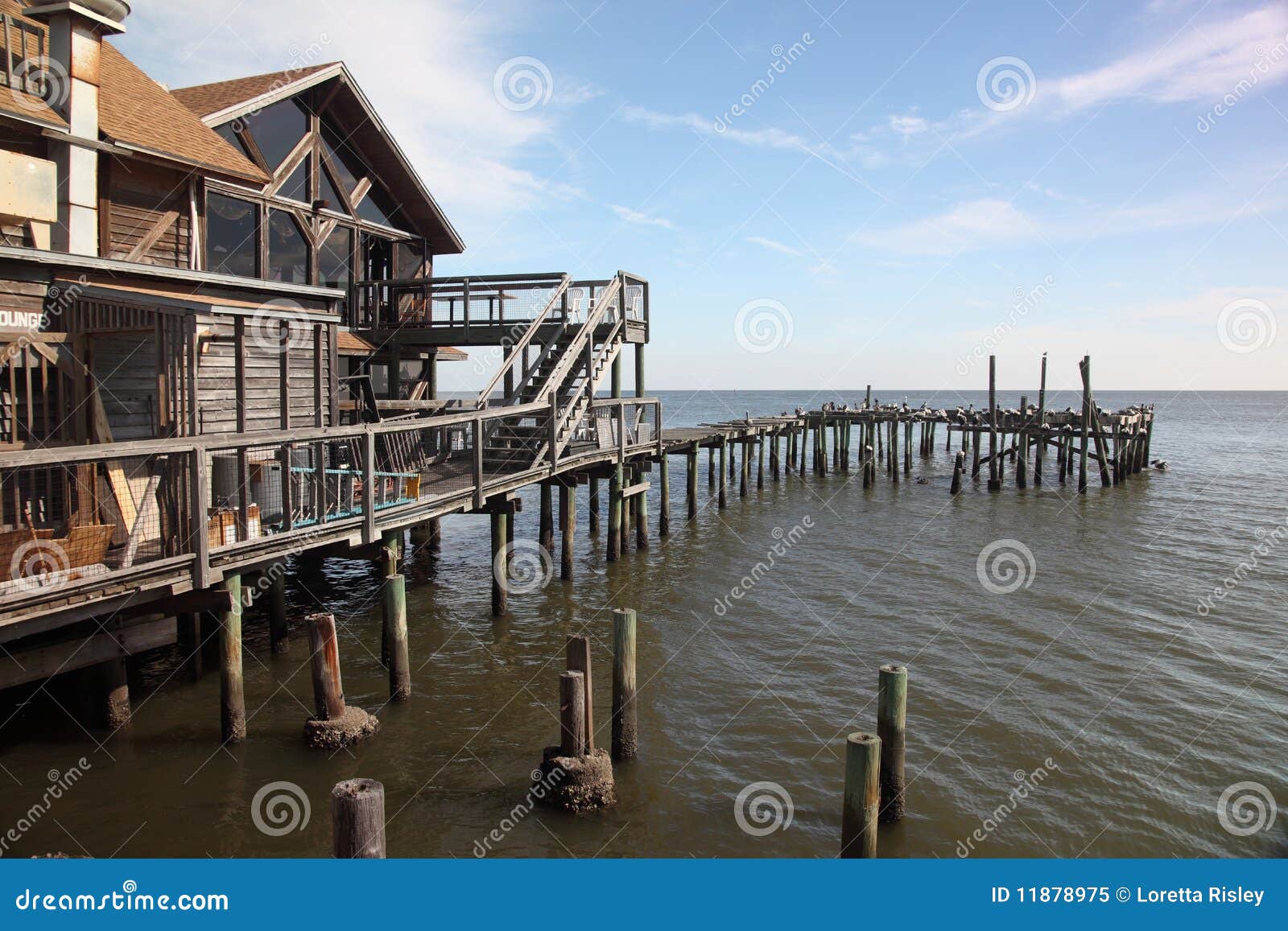 stilt building old dock cedar key florida 11878975