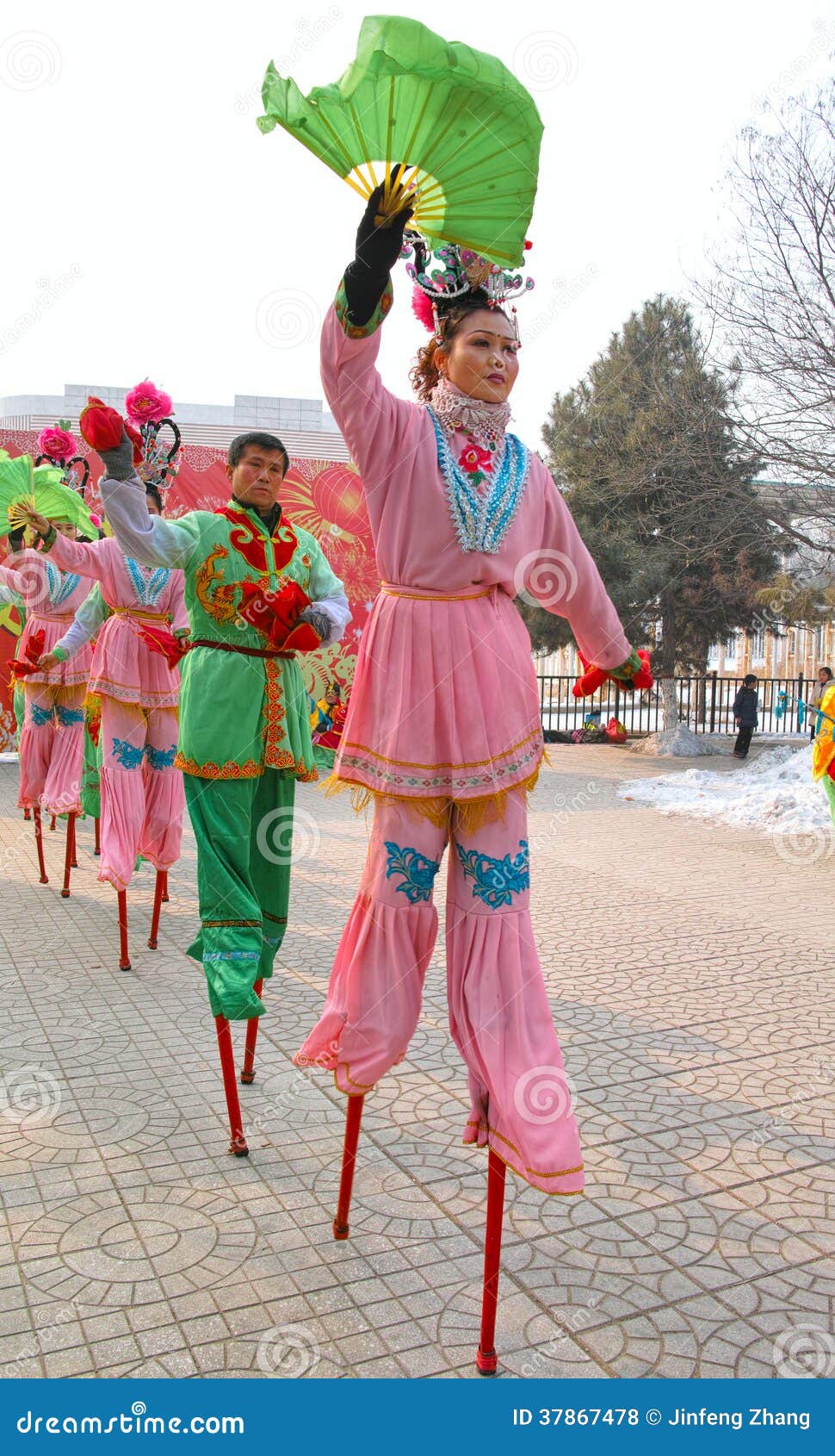 Stilt dance editorial stock photo. Image of china, perform 37867478
