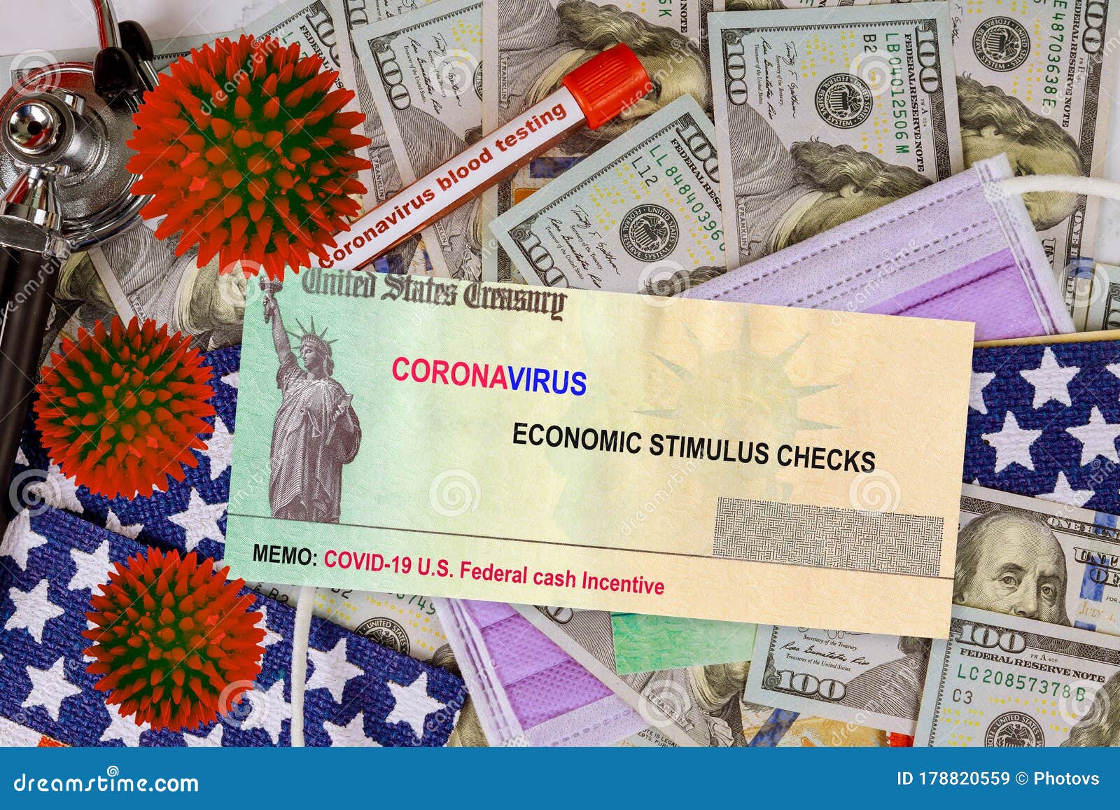 stimulus refund check bill federal government protective mask coronavirus covid 19 infected