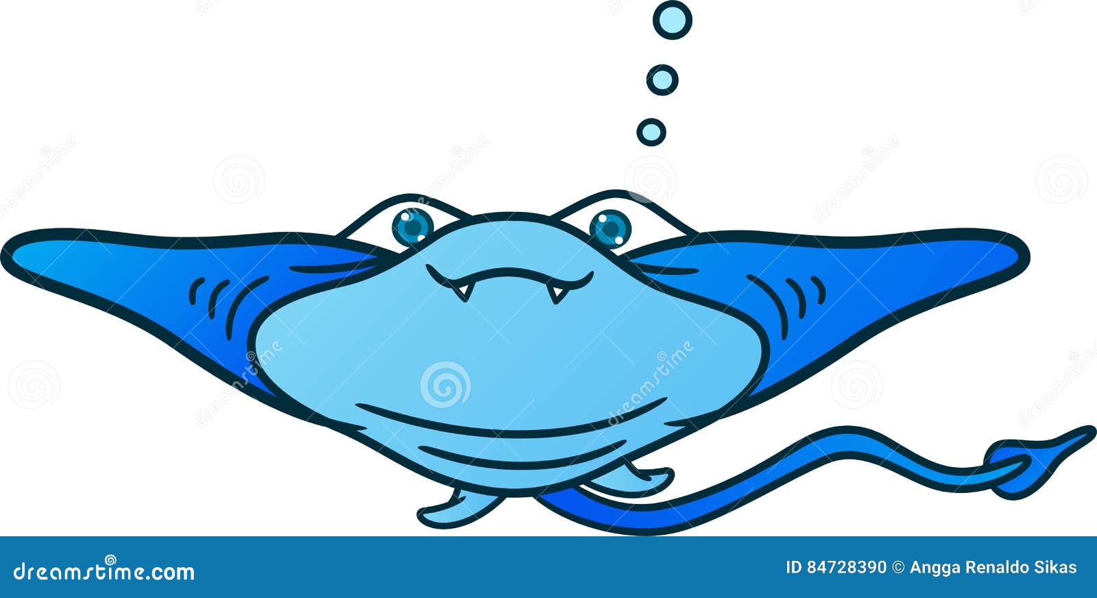 Stingray Cartoon Character stock vector. Illustration of deep - 84728390