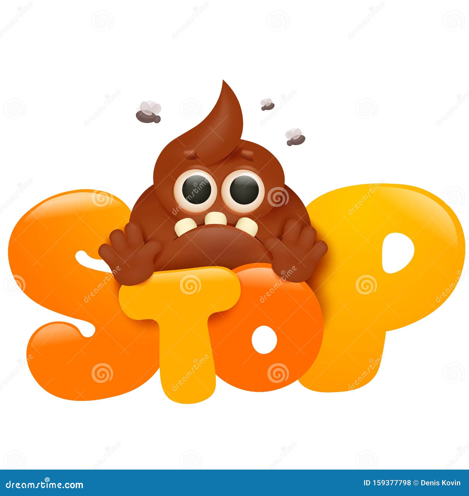 Stinky Poop Cartoon Emoji Character. Funny Motivation Card Stock  Illustration - Illustration of funny, dung: 159377798