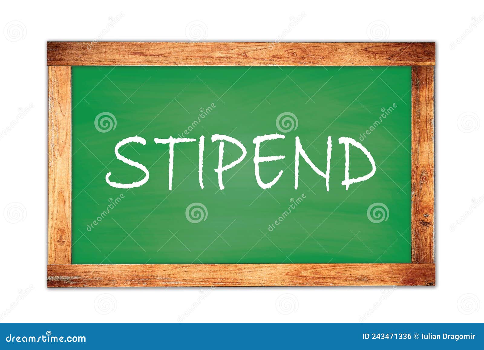 stipend text written on green school board