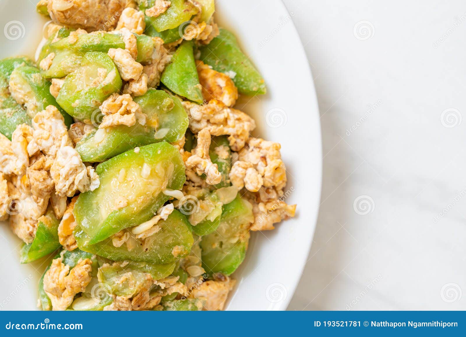 Stir Fried Angled Gourd with Egg Stock Image Image of ridge, stir
