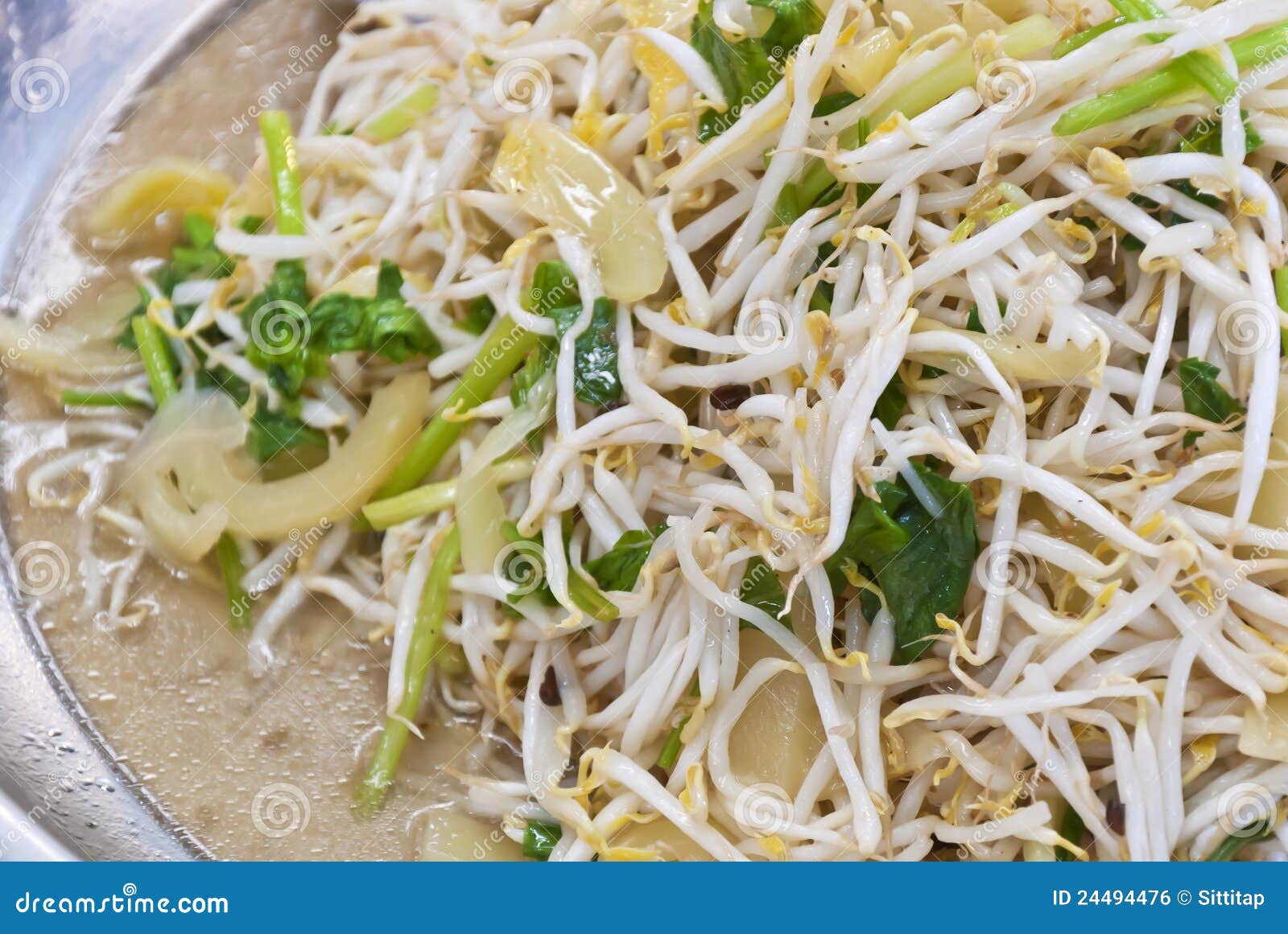 Stir-fried bean sprouts stock photo. Image of background - 24494476