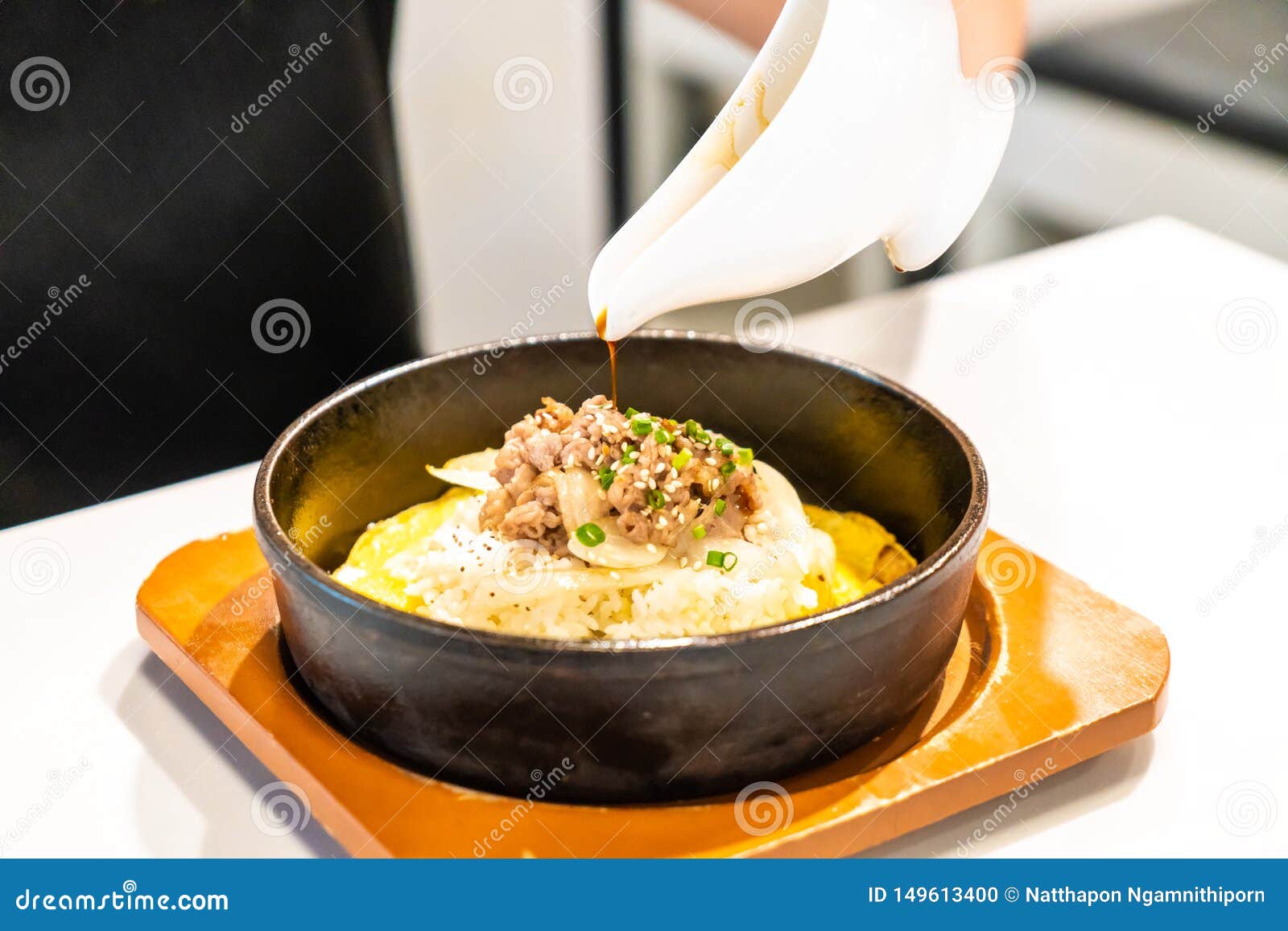 Stir-fried Beef on Rice with Egg Stock Photo - Image of meal, cooked