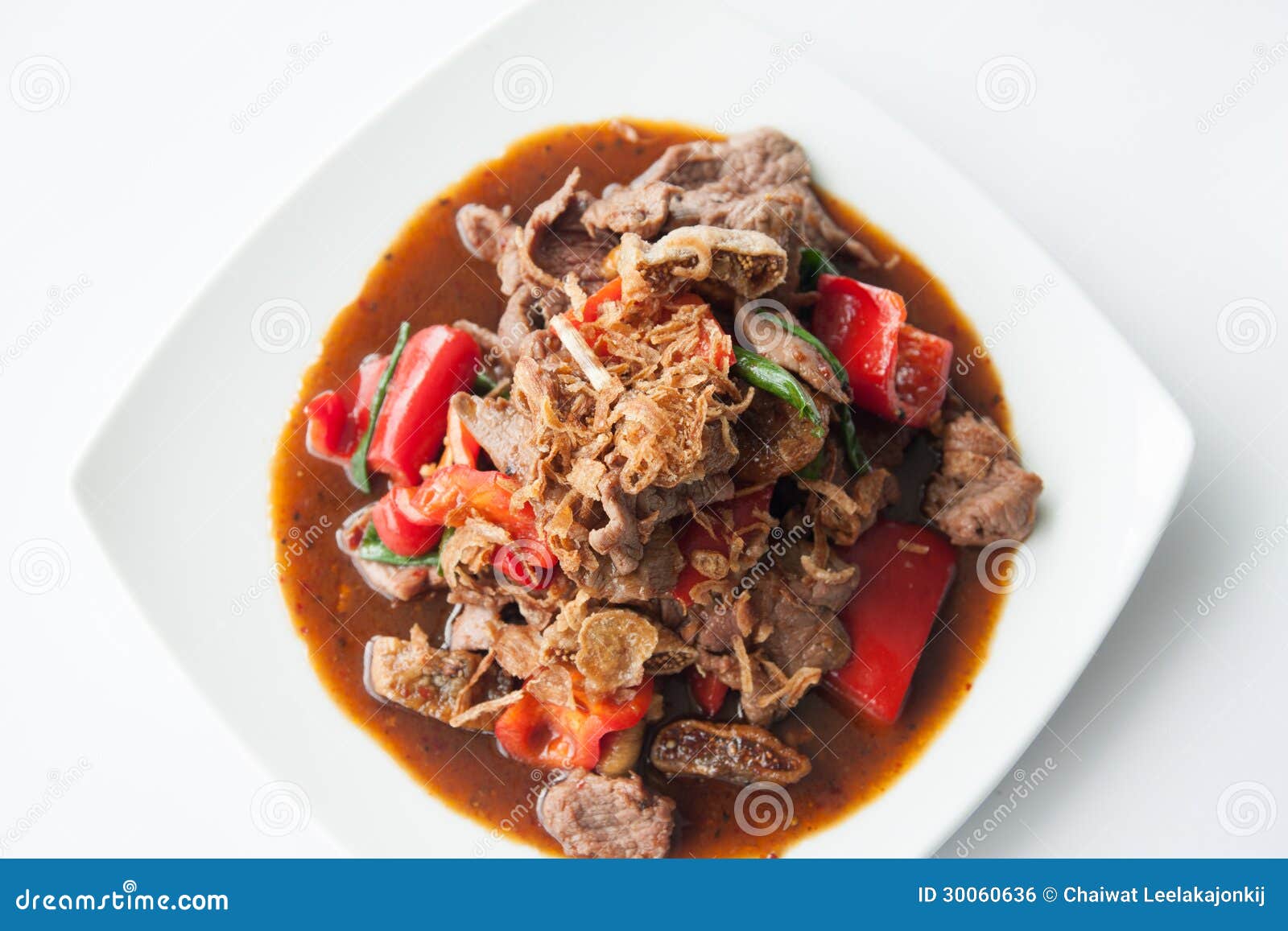 Thai Stir Fried Beef Oyster Sauce. Stock Photo - Image of dining