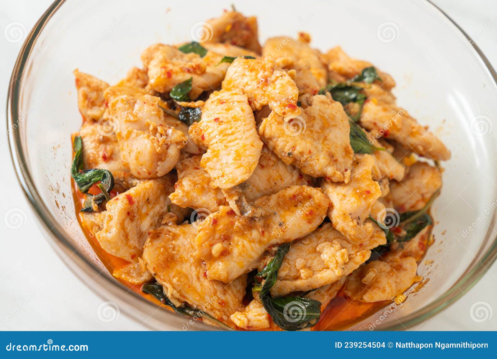 Stir Fried Chicken with Chili Paste Stock Photo Image of green