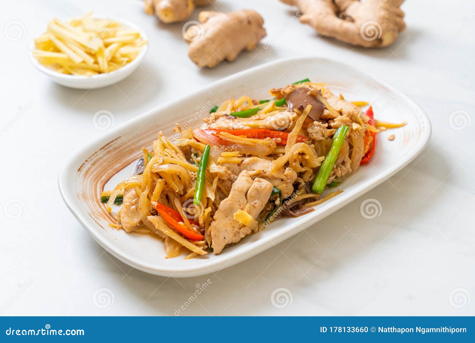 Stirfried Chicken with Ginger Stock Photo Image of china, ginger