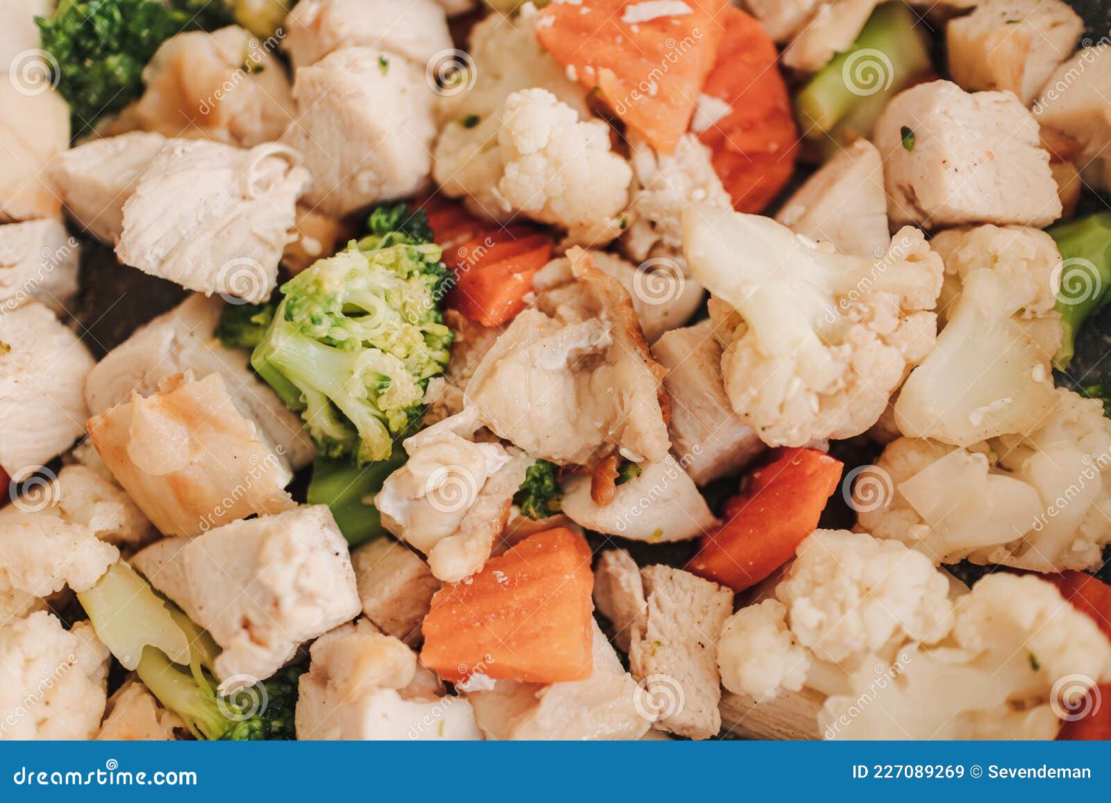 Stir Fried Chicken with Mixed Vegetables. Stock Image - Image of