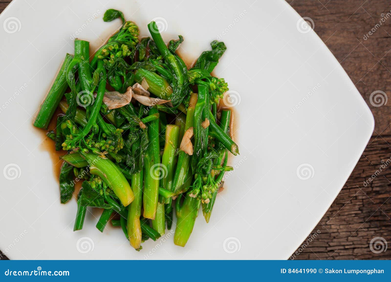 Stirfried Chinese Broccoli in Oyster Sauce Stock Photo Image of