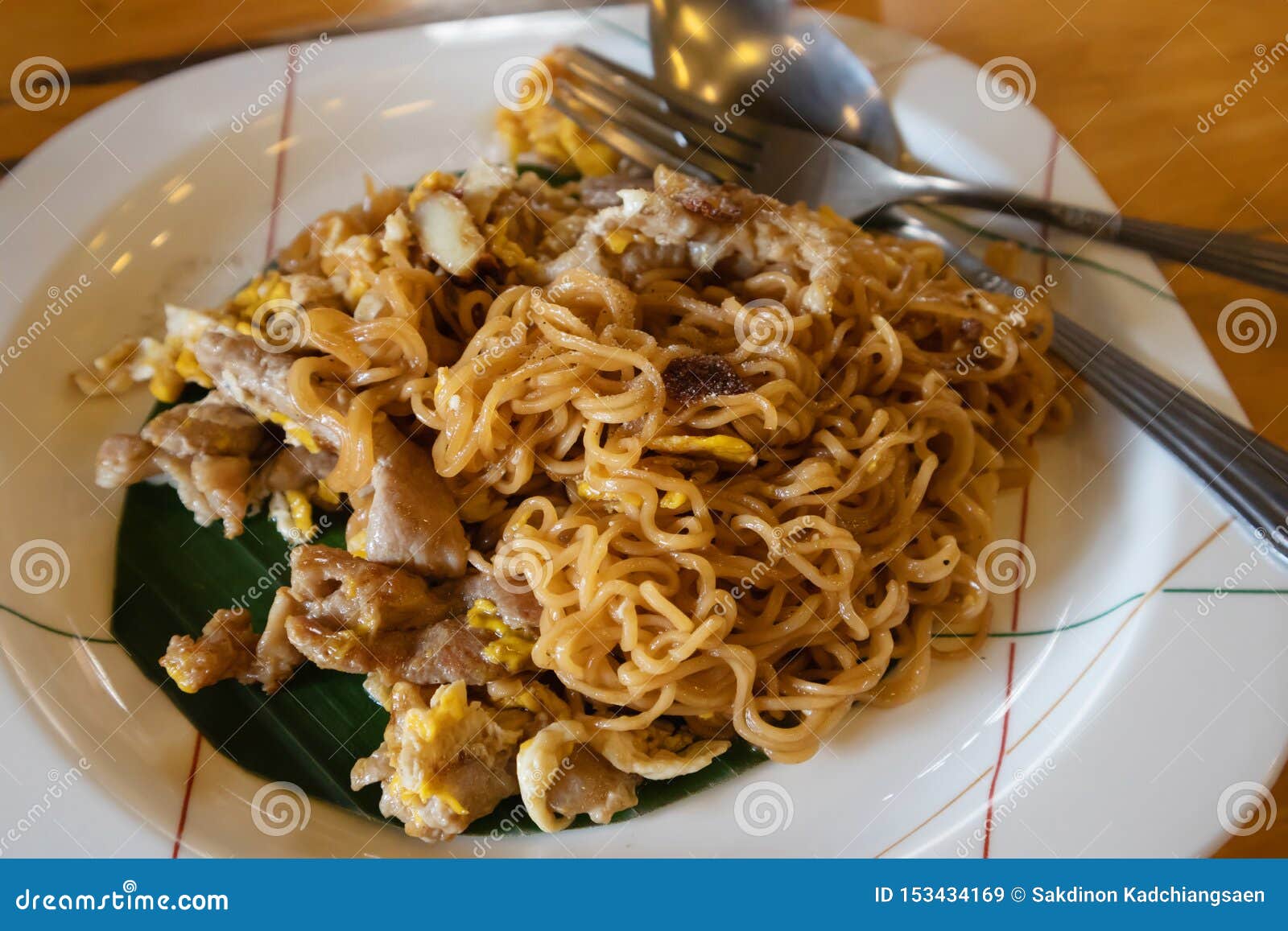 Stir fried instant noodle stock image. Image of thai - 153434169