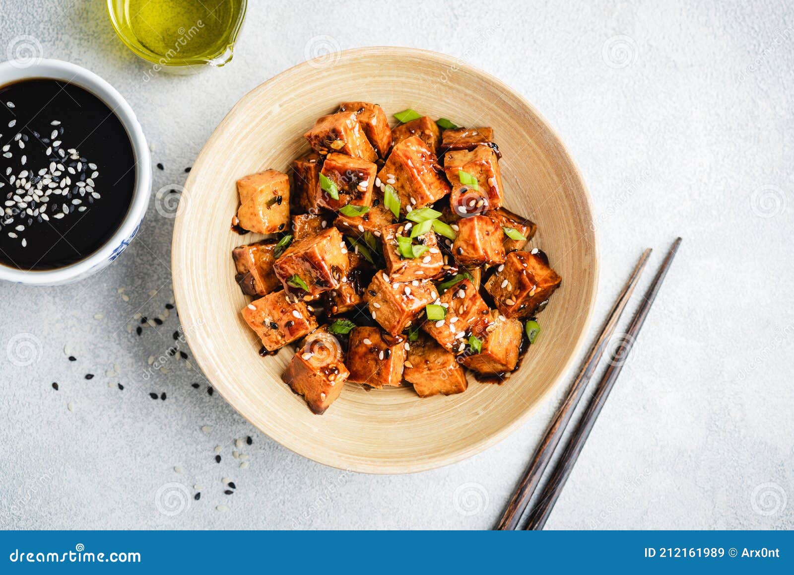 Stir fried marinated tofu stock image. Image of tasty - 212161989