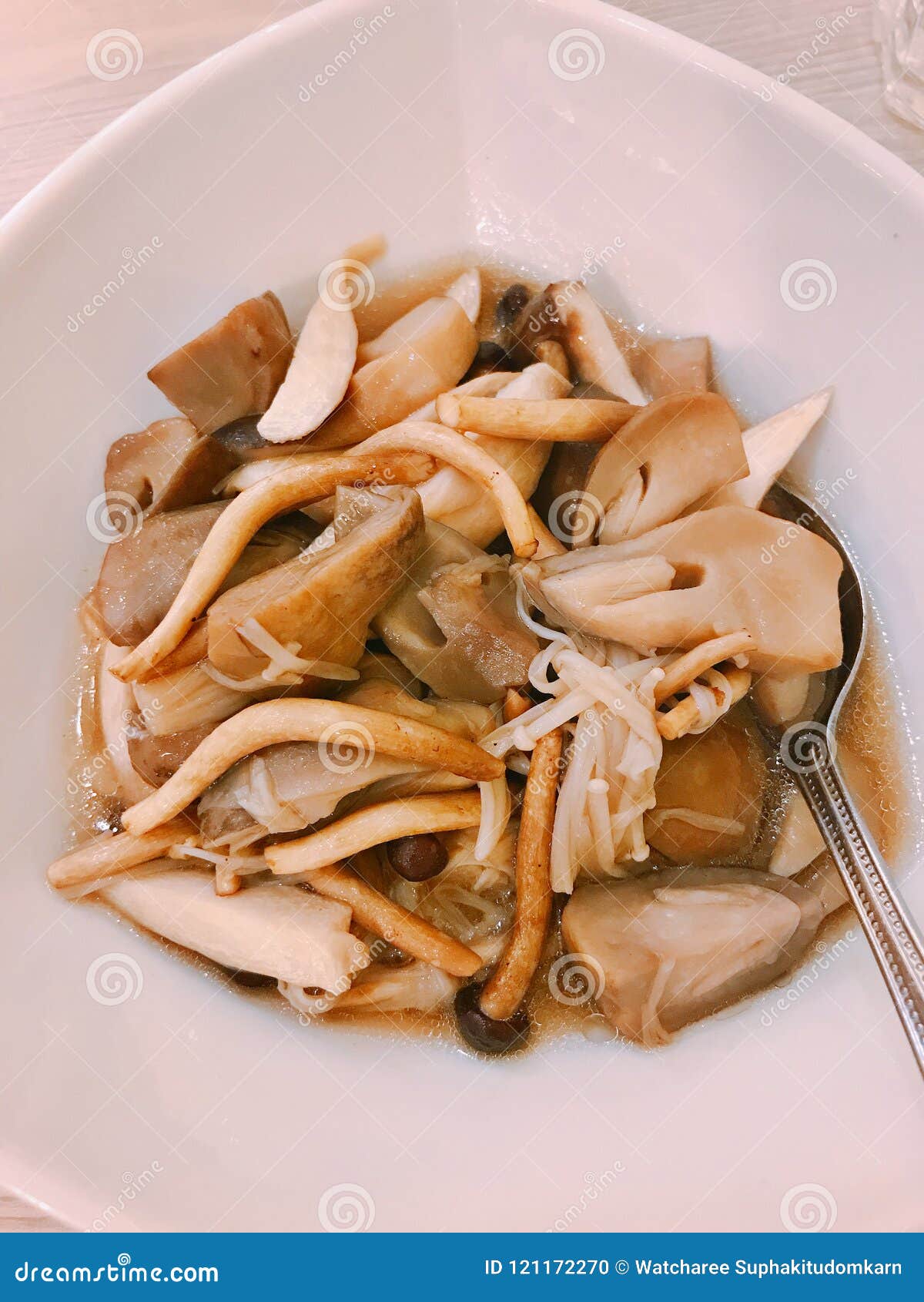 Stir Fried Mixed Mushroom with Oyster Sauce. Stock Photo - Image of