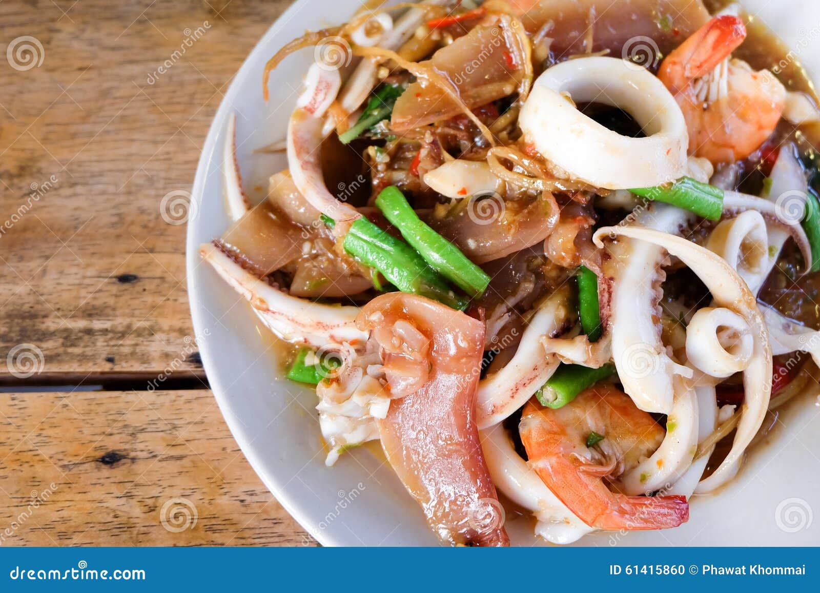 Stir fried mixed seafood stock photo. Image of crab, seafood - 61415860