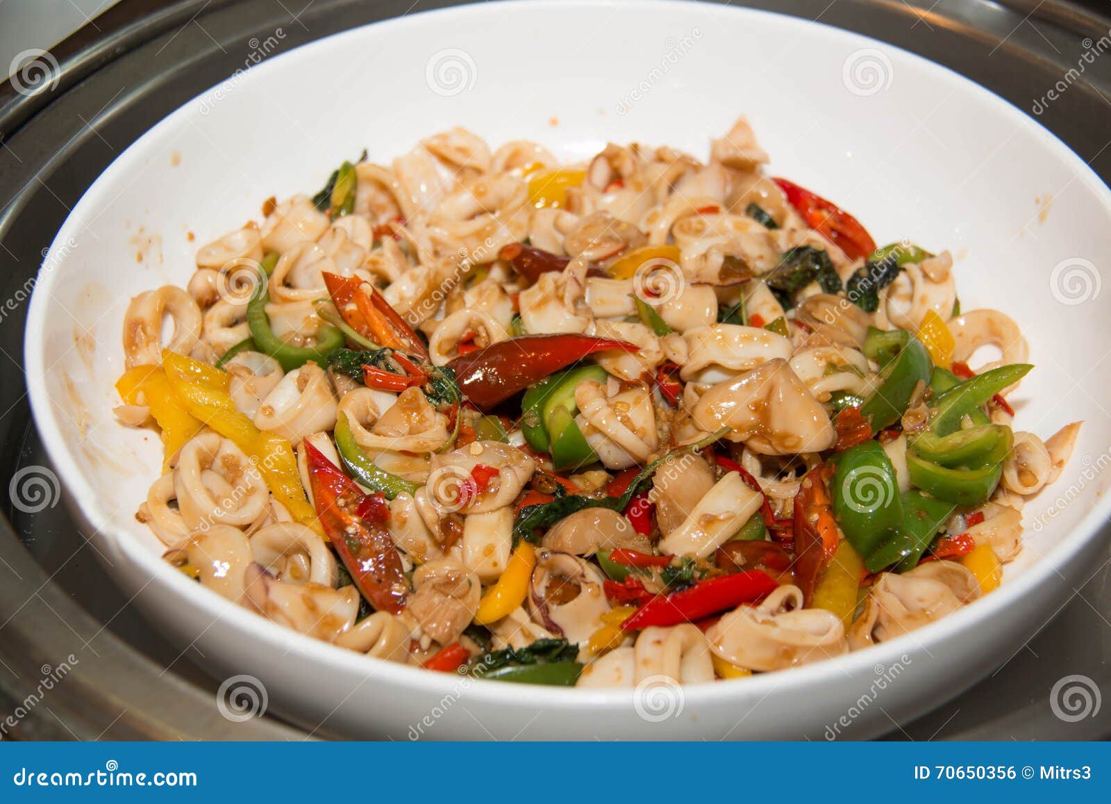 Stir Fried Mixed Seafood, Thai Food ,asia Food Stock Photo - Image of