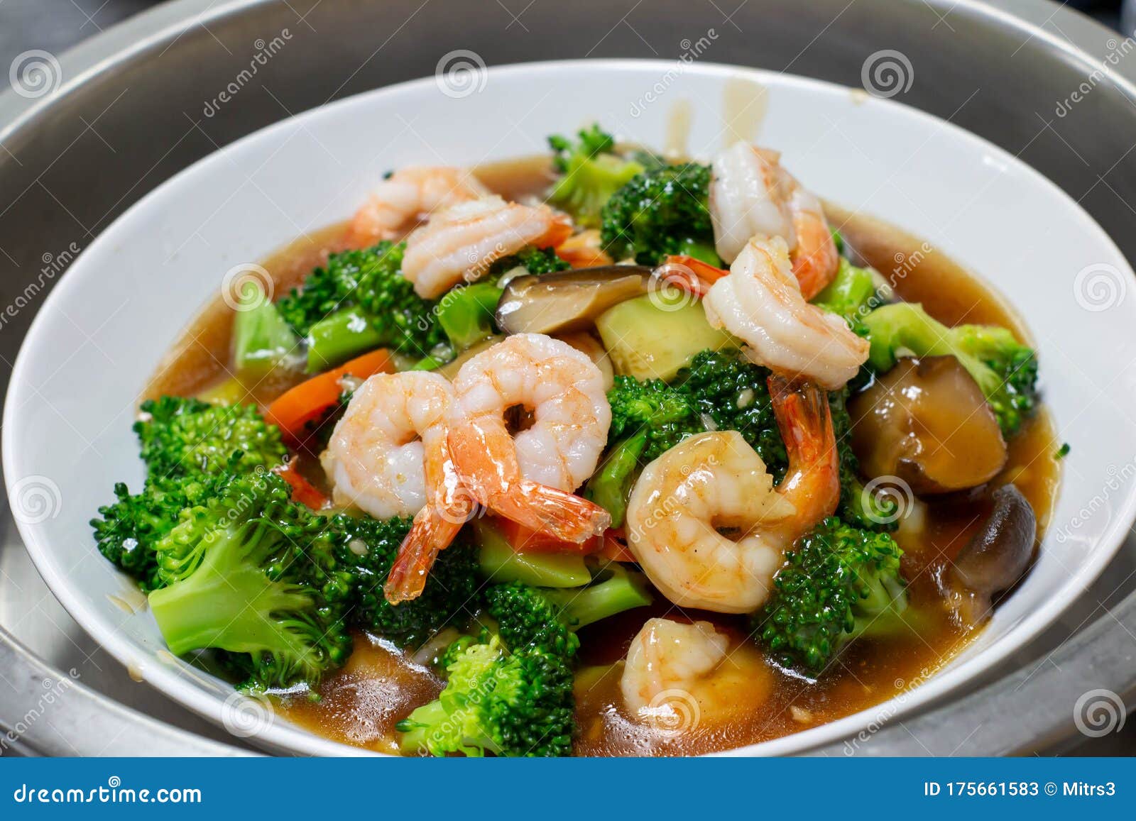 Stir Fried Mixed Vegetables with Shrimp Stock Image - Image of food