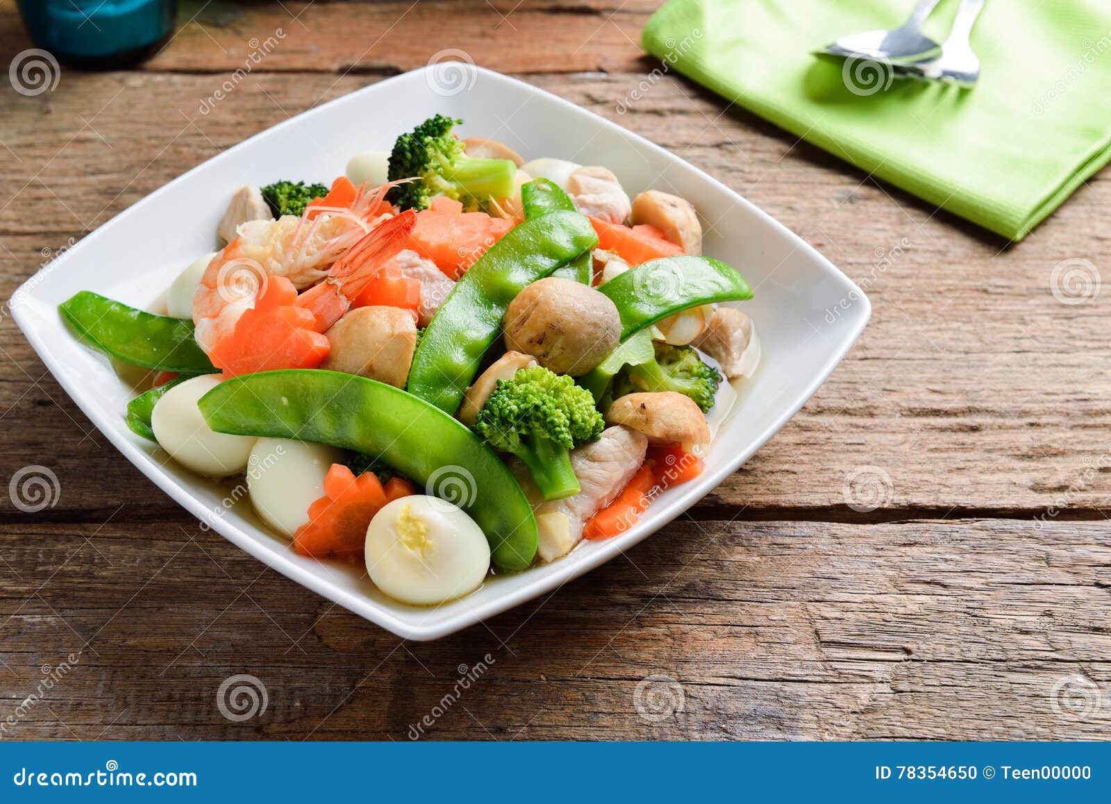 Stirfried Mixed Vegetables with Shrimp Stock Photo Image of closeup