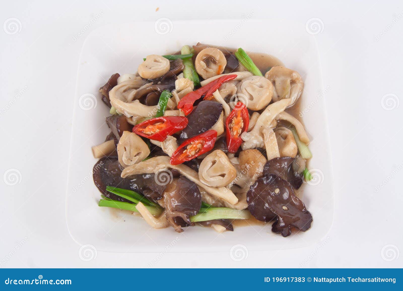 Stir-fried Mushroom with Oyster Sauce Stock Image - Image of sauce