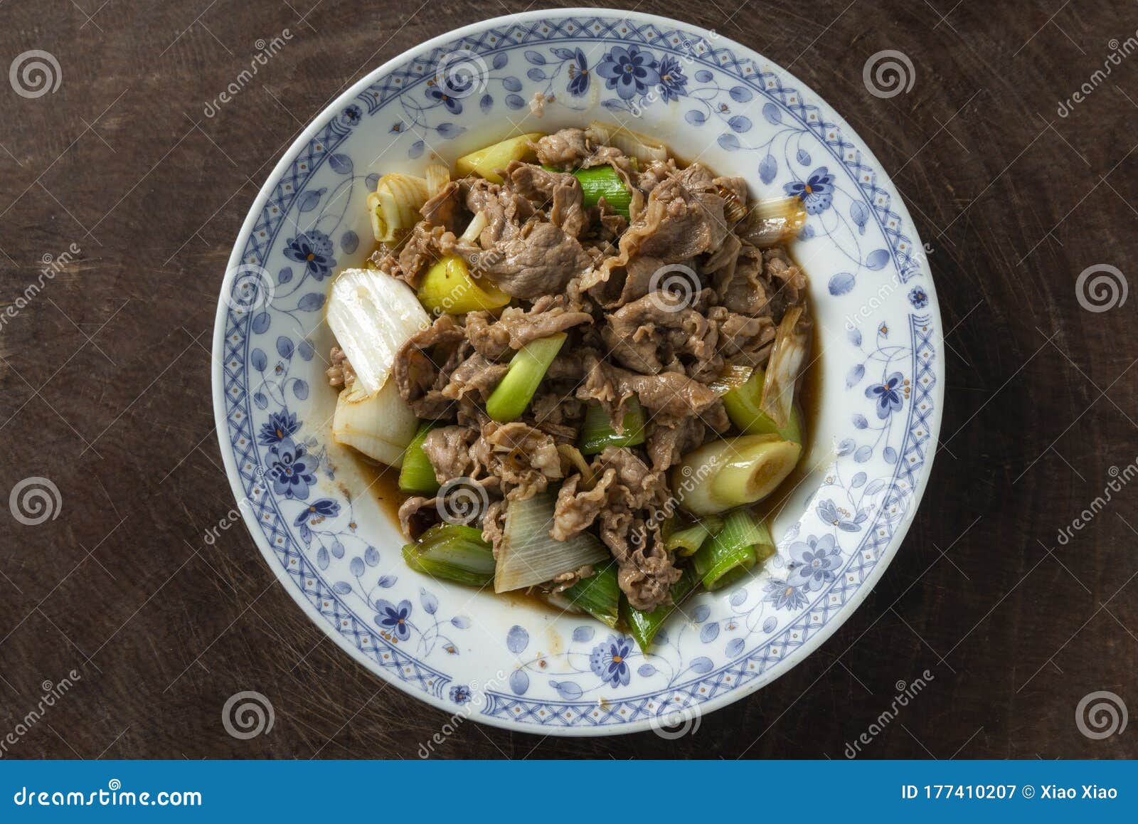 Stir Fried Mutton with Scallion Stock Image - Image of sauce, meat ...