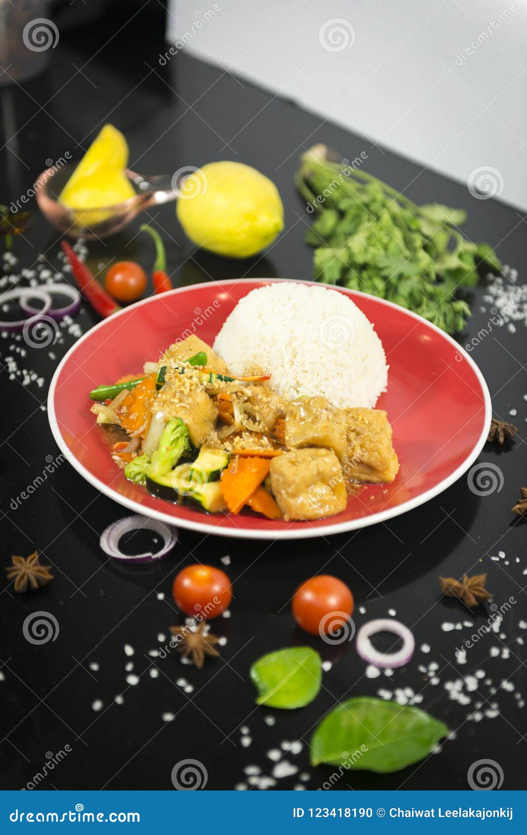 Stir Fried Oyster Sauce with Rice Stock Photo - Image of cooked, fried