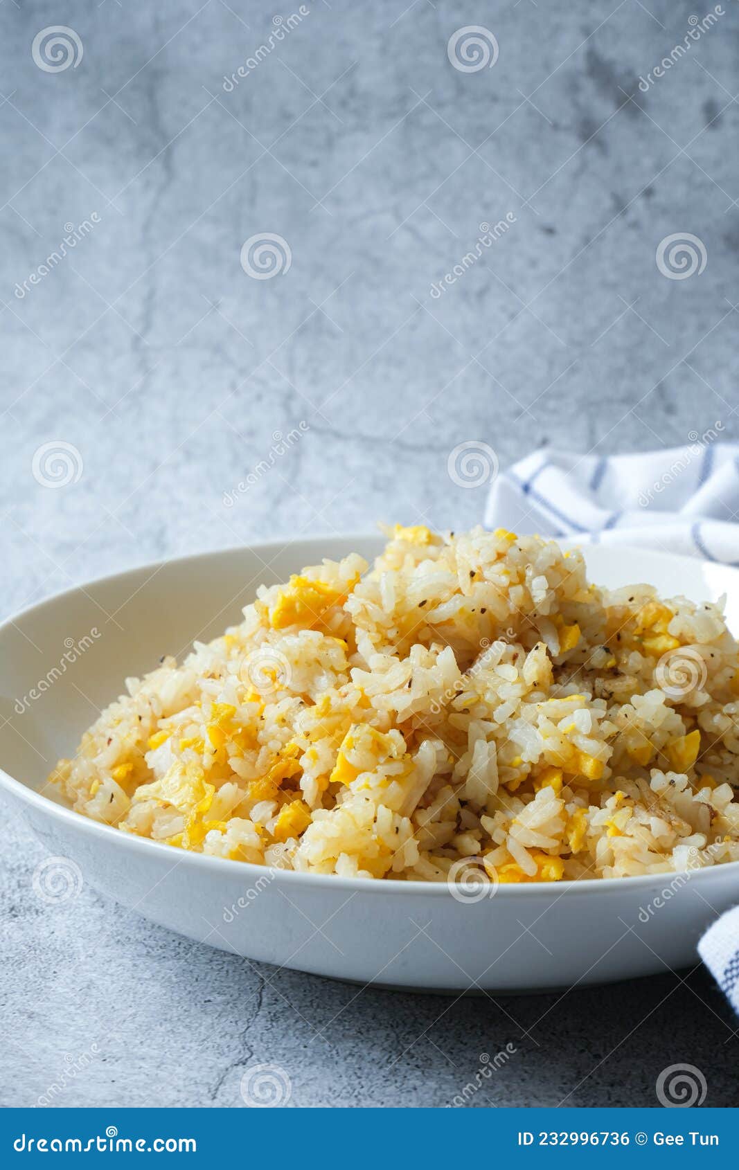 Stir fried rice with egg stock photo. Image of vegetable 232996736