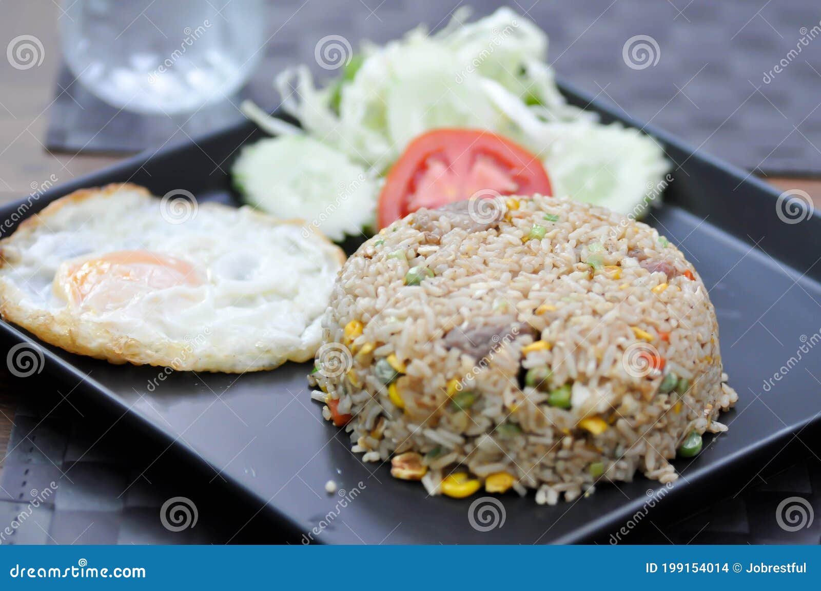 Stir Fried Rice or Fried Rice with Egg Stock Photo Image of packaging