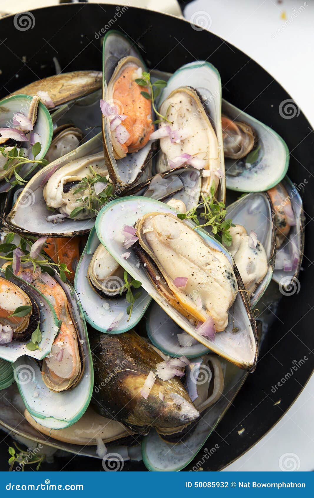 Stirfried Sea Mussels in Pan Stock Photo Image of close, appetizer