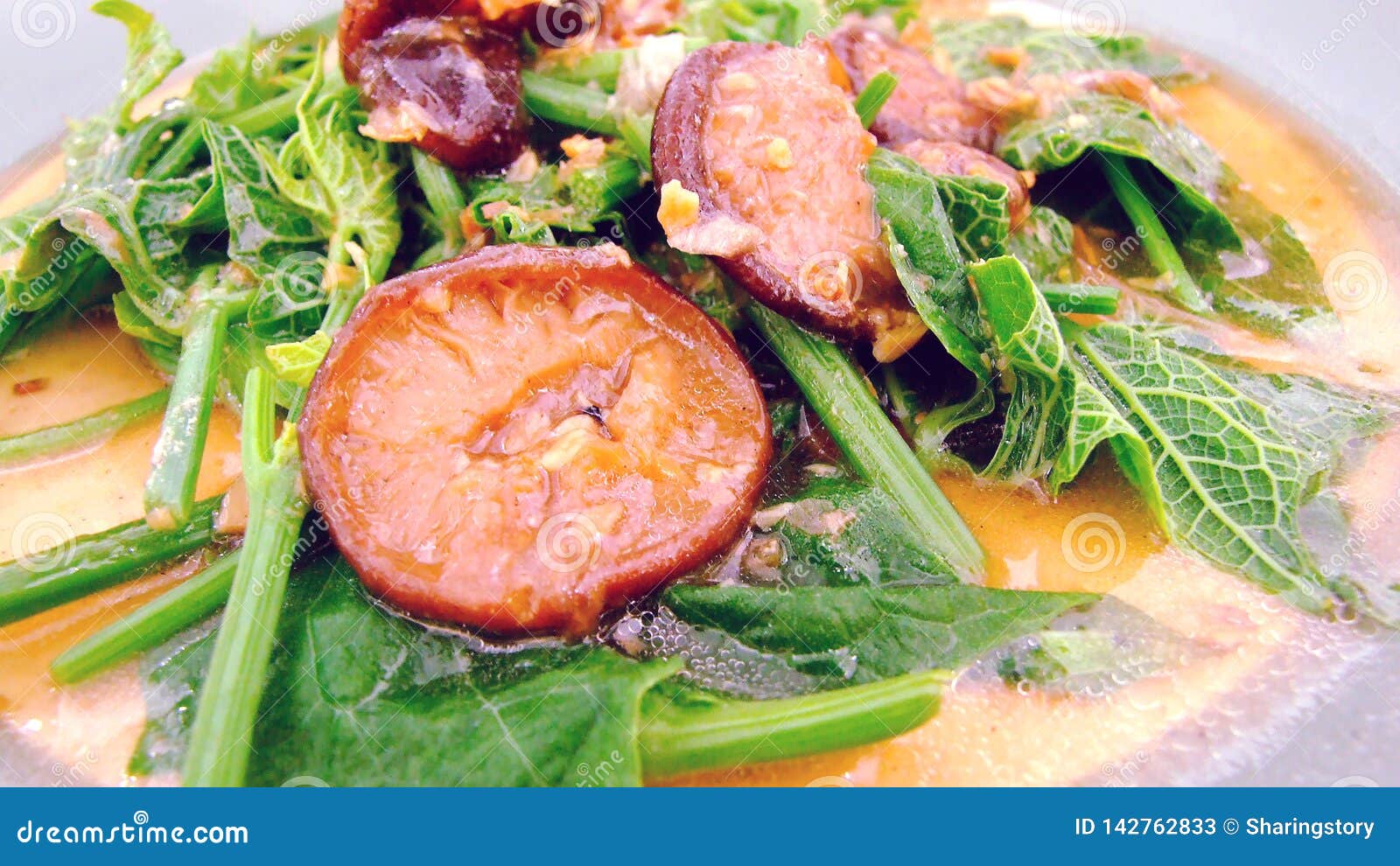 Stir Fried Shiitake Mushroom with Oyster Sauce Stock Image Image of