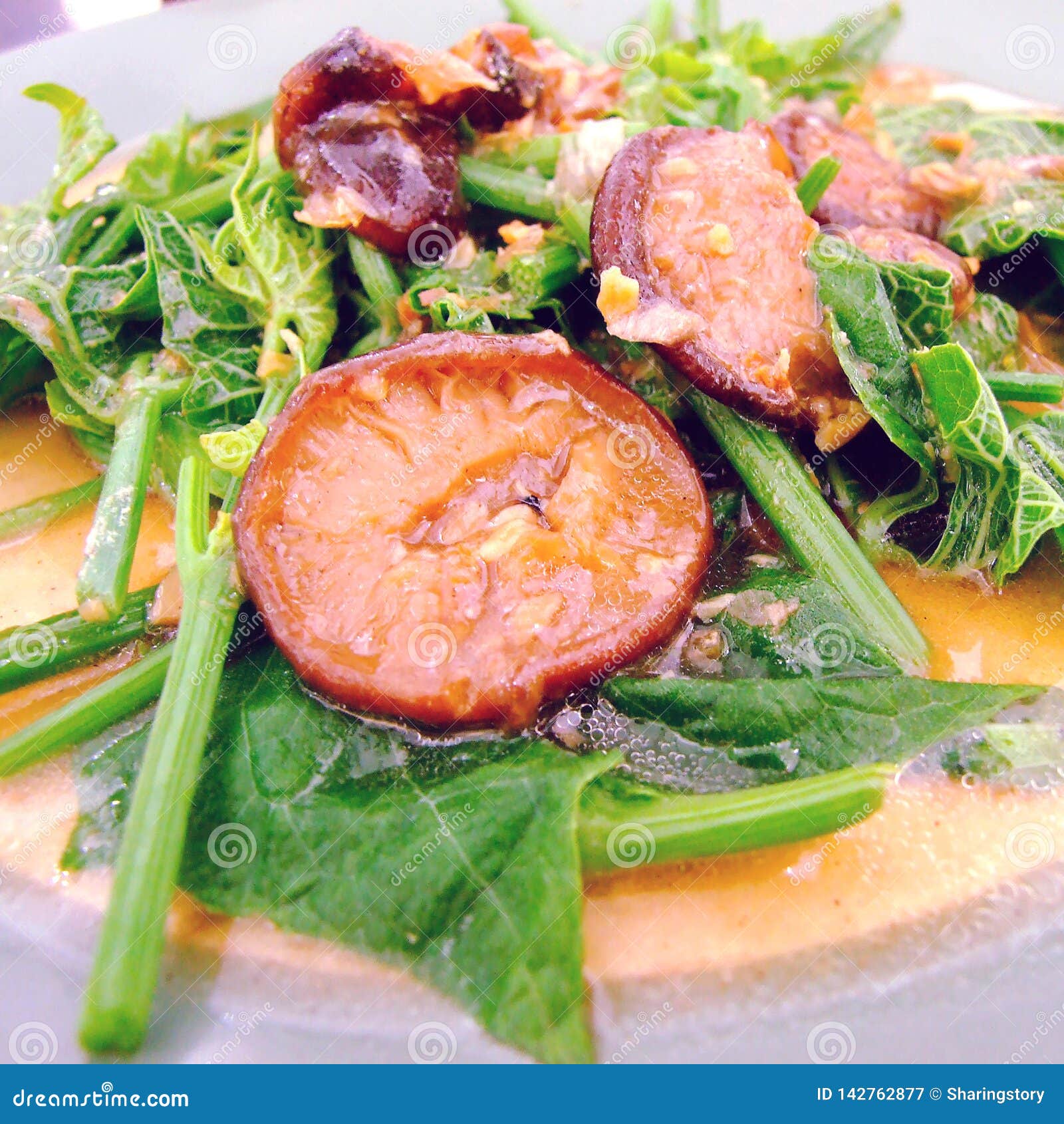 Stir Fried Shiitake Mushroom with Oyster Sauce Stock Image Image of