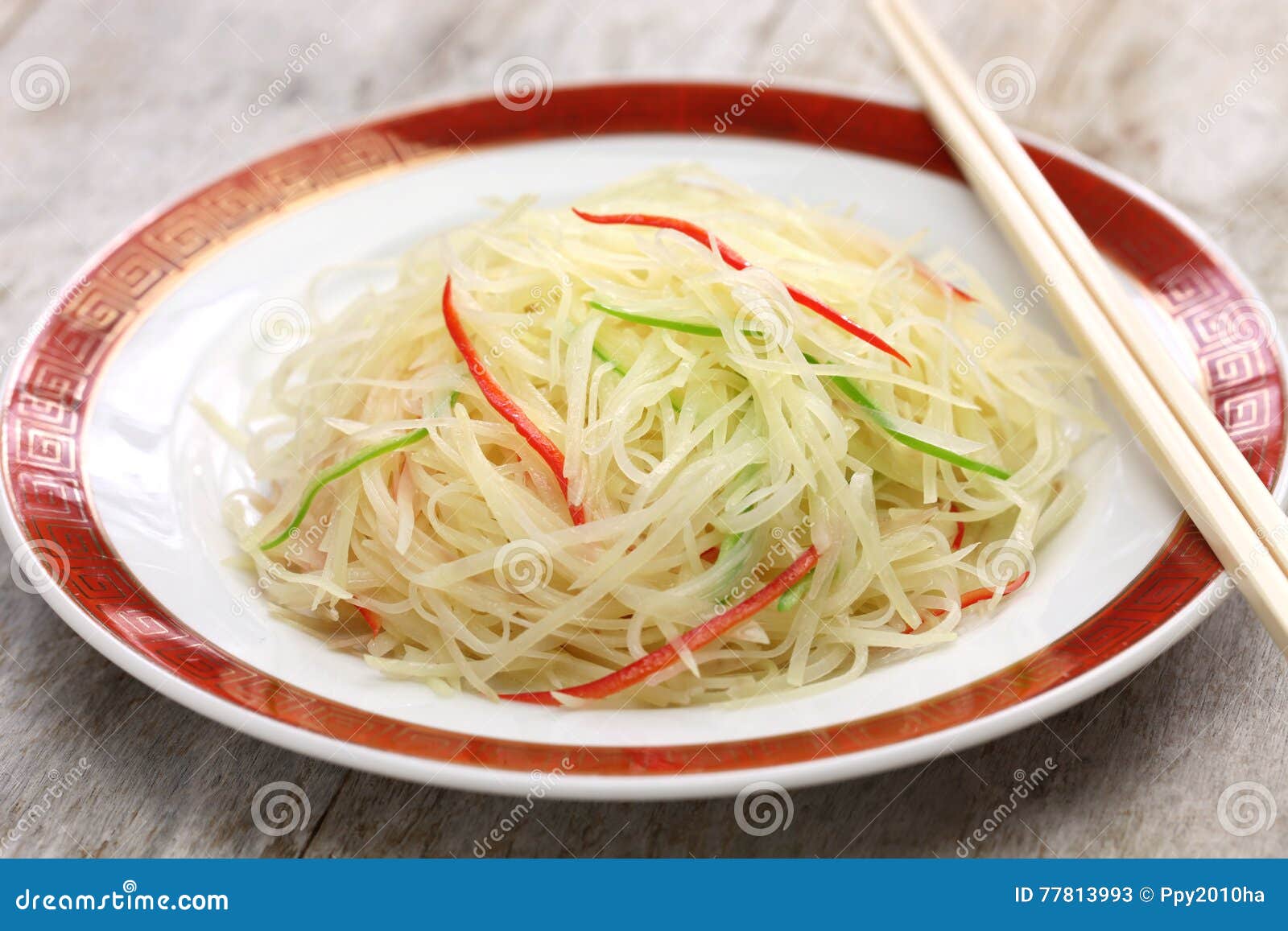 Stir Fried Shredded Potatoes, Chinese Cuisine Stock Image - Image of