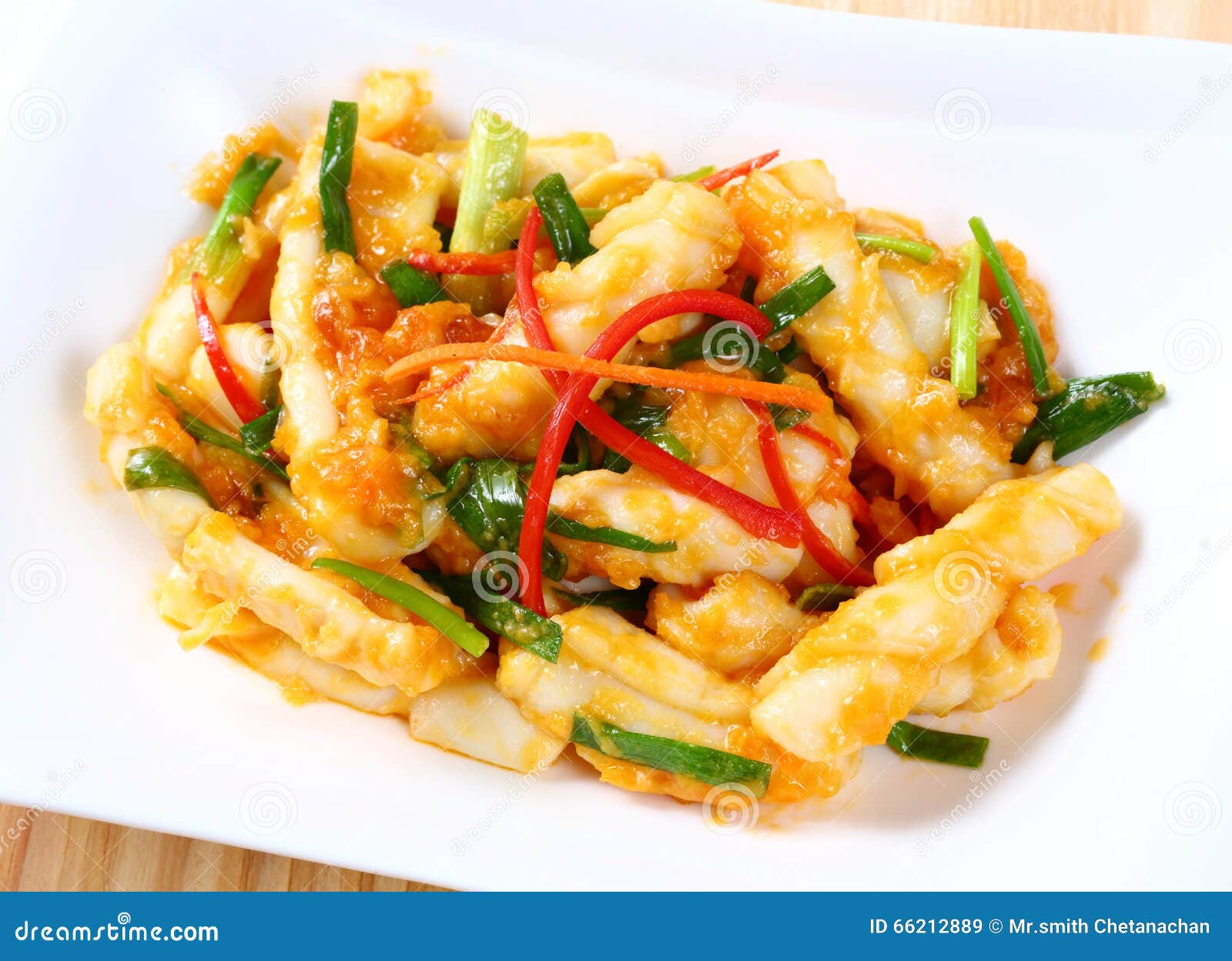 Stir Fried Squid with Salted Egg Yolk Stock Image Image of food
