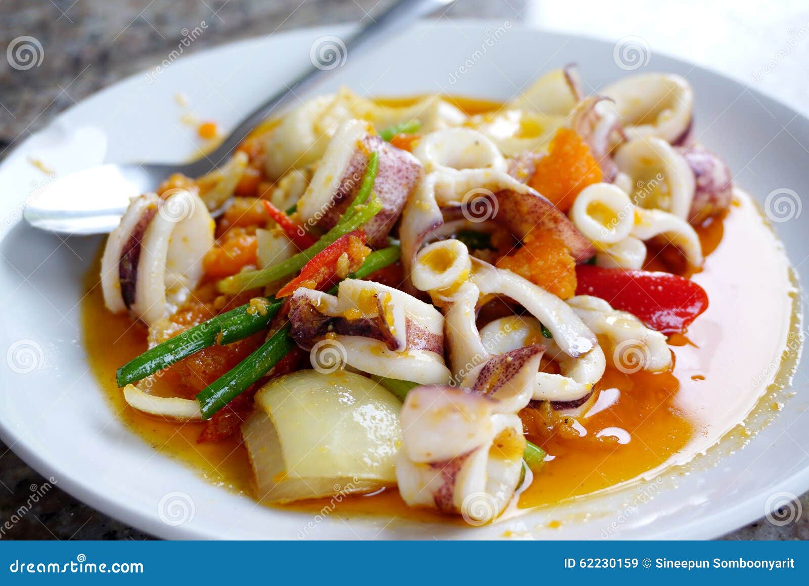 Stir Fried Squid with Salted Egg Yolk Stock Image Image of fried