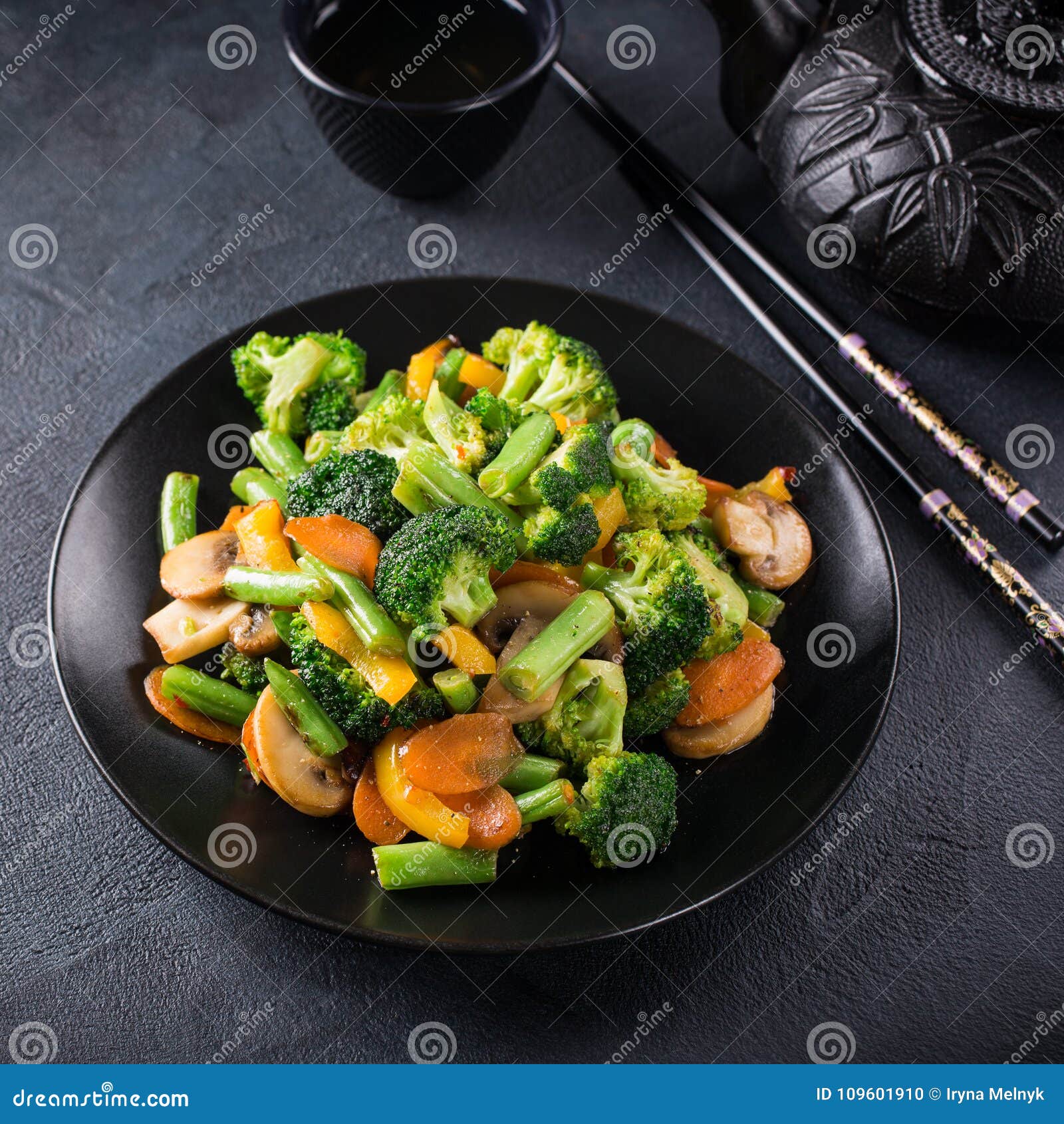 Stir fried vegetables stock photo. Image of broccoli - 109601910