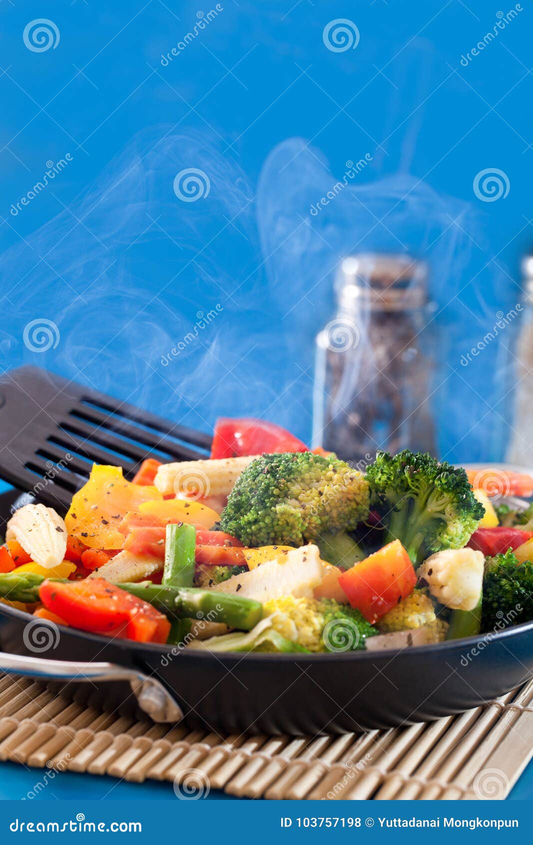 Stir-fried vegetables stock photo. Image of cooking - 103757198