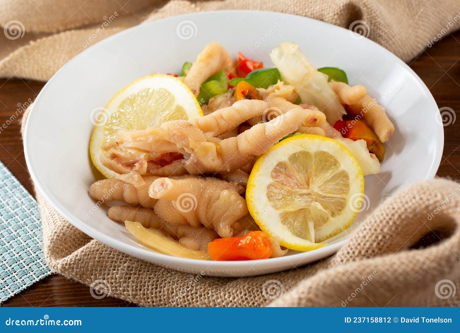 Stir fry chicken feet stock photo. Image of produce 237158812