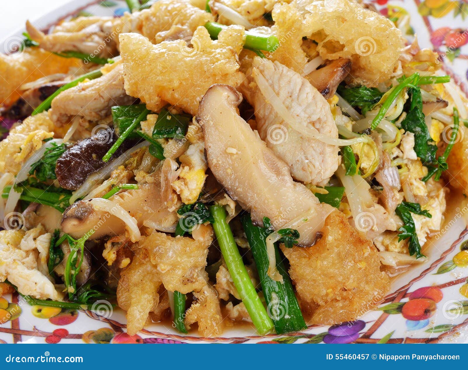 Stir Fry Fish Maw with Egg and Vegetable Stock Image Image of eggs