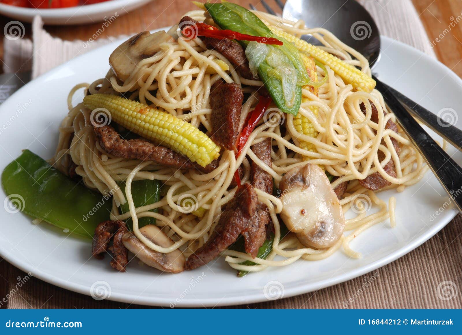 Stir-fry with noodles stock photo. Image of vegetables - 16844212