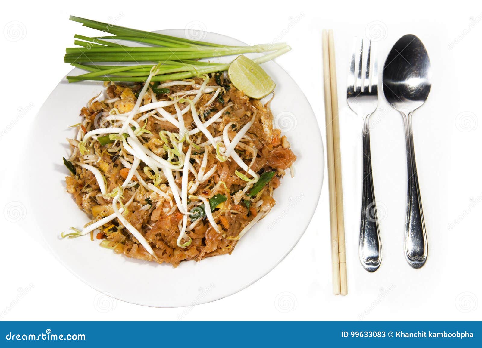 Stir Fry Noodles in Pad Thai Style Stock Image - Image of onion, lunch