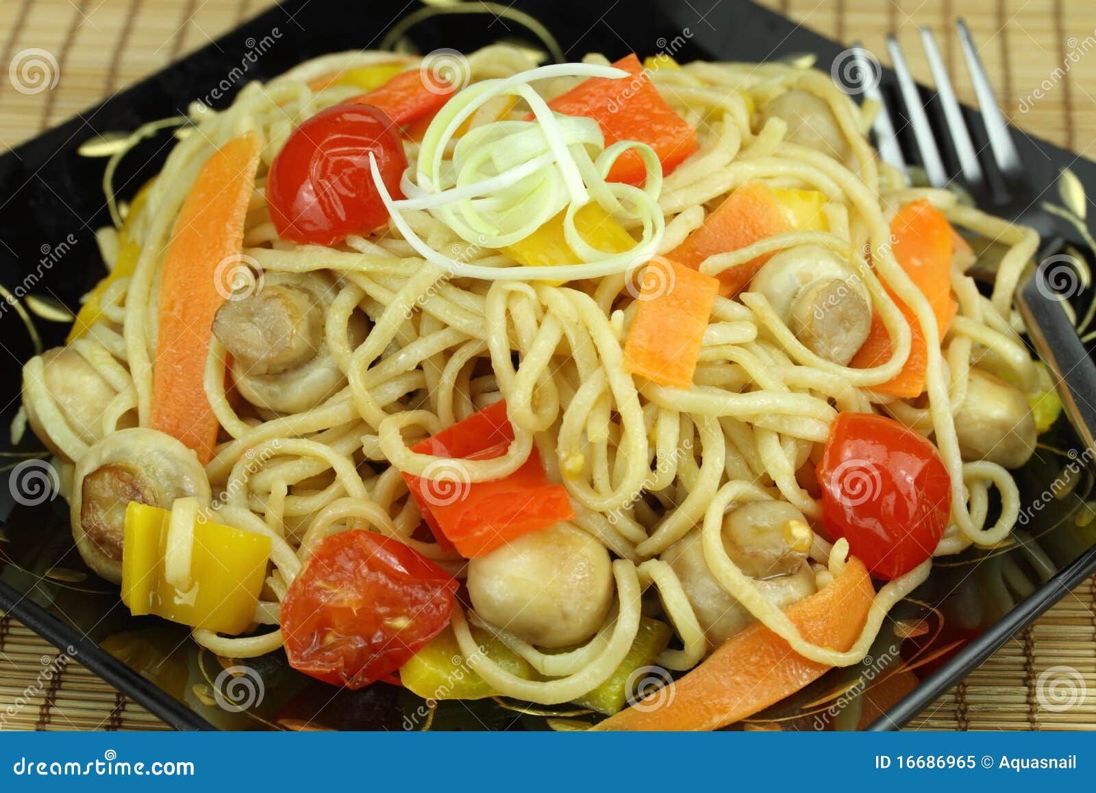 Stir-fry Noodles with Vegetables. Stock Image - Image of nutritious