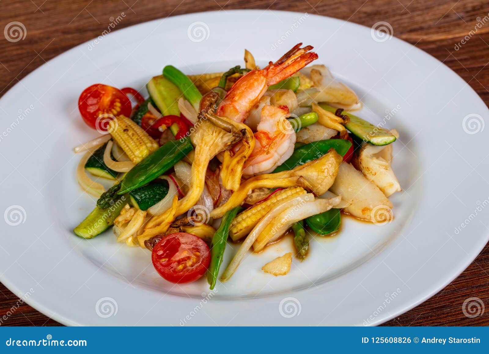 Stir fry with seafood stock photo. Image of stir, asian - 125608826
