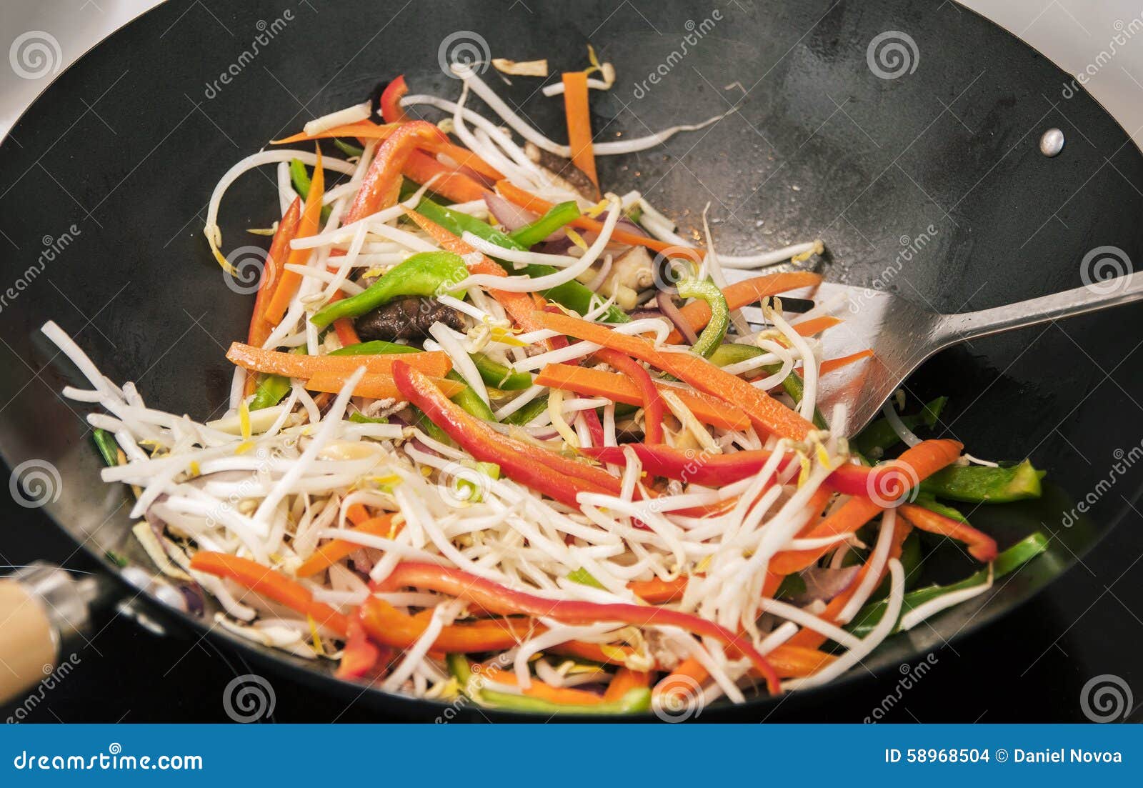 Stir Frying Vegetables in a Wok Stock Photo - Image of carrot, fried