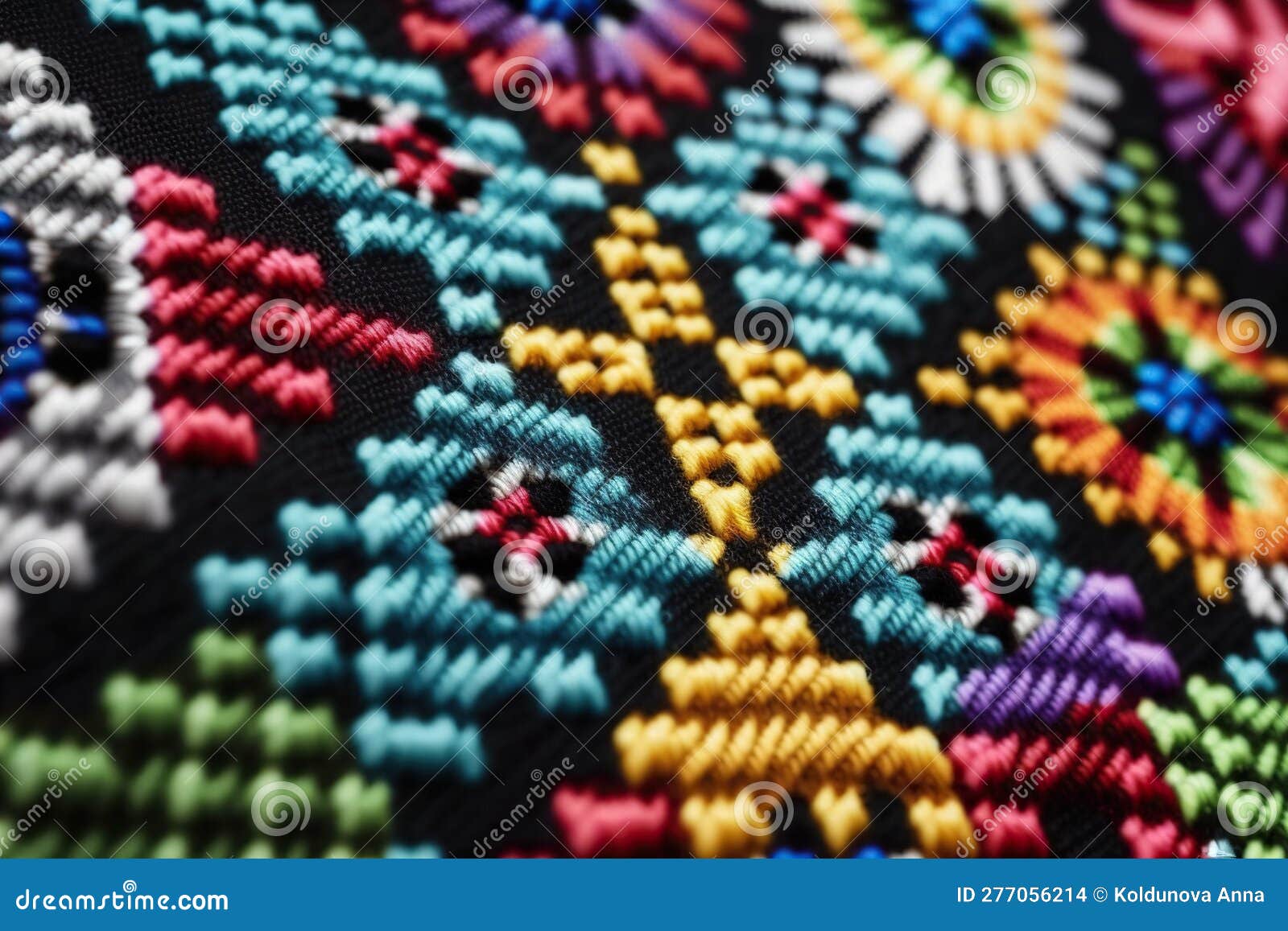Stitch by Color a Cross Stitch Pattern, Created with Generative AI Technology Stock Illustration ...