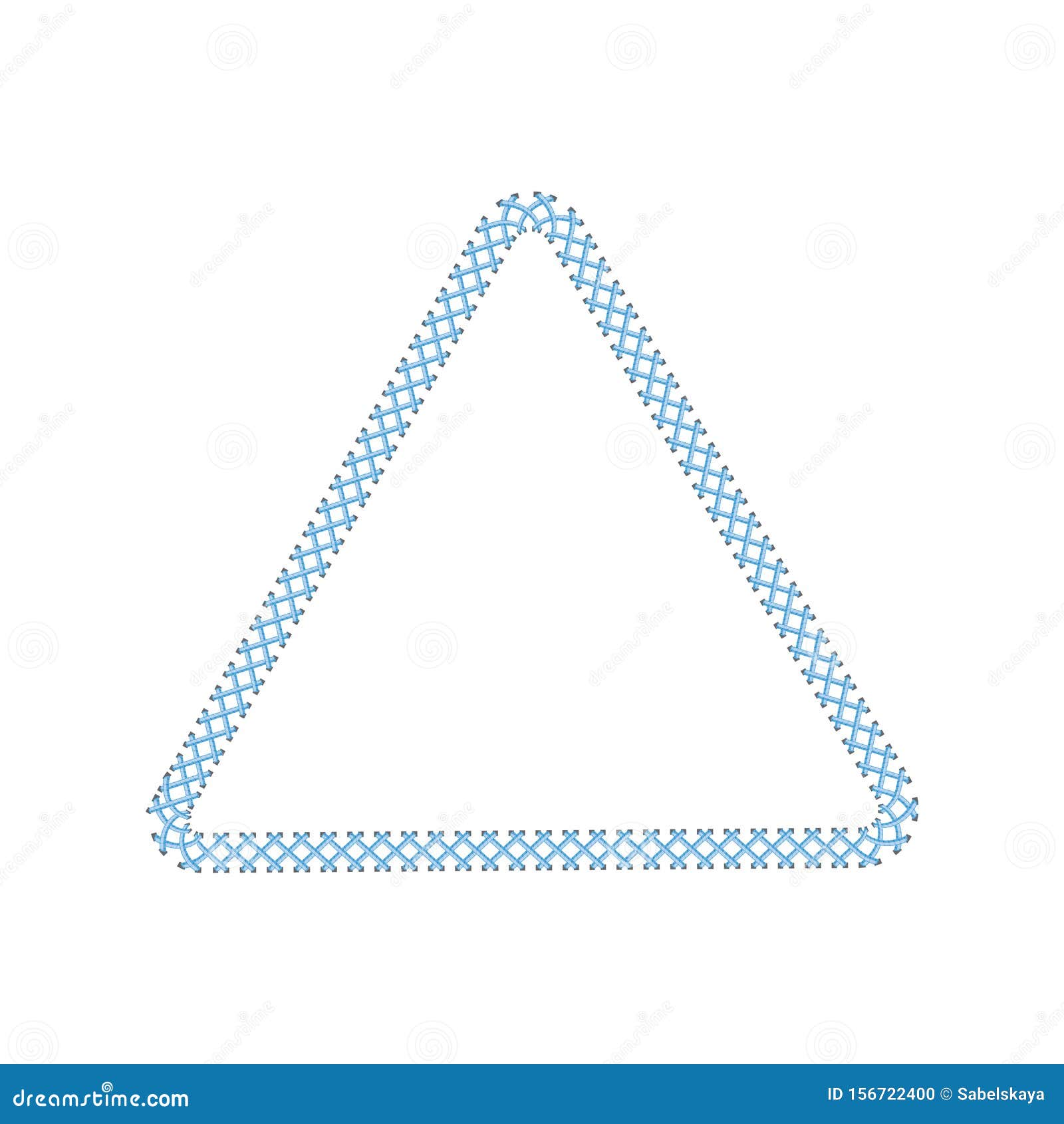 Stitched Border or Sewing Seams Triangle Frame the Vector Illustration ...