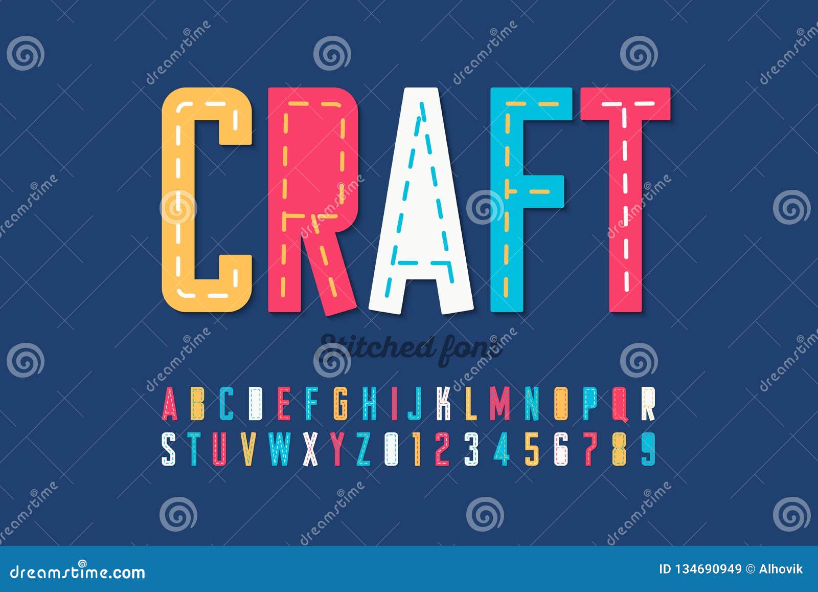 stitched font