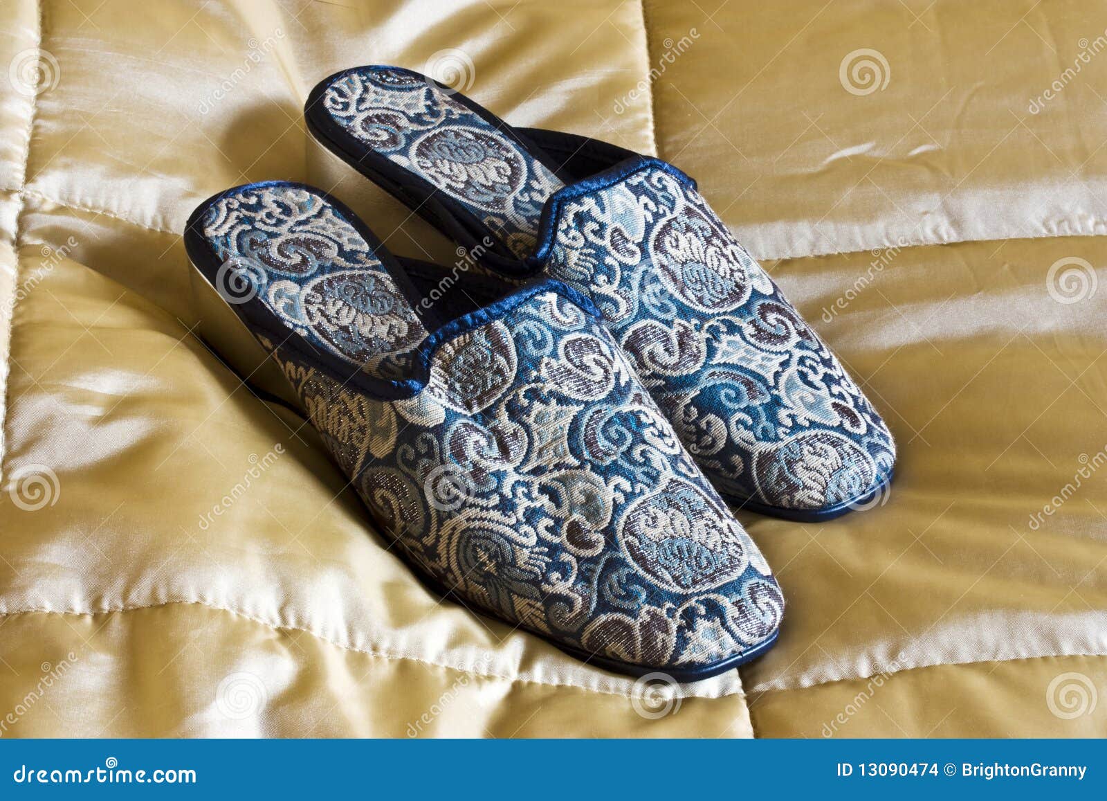 Embroided slippers stock photo. Image of covering, embroidered - 13090474